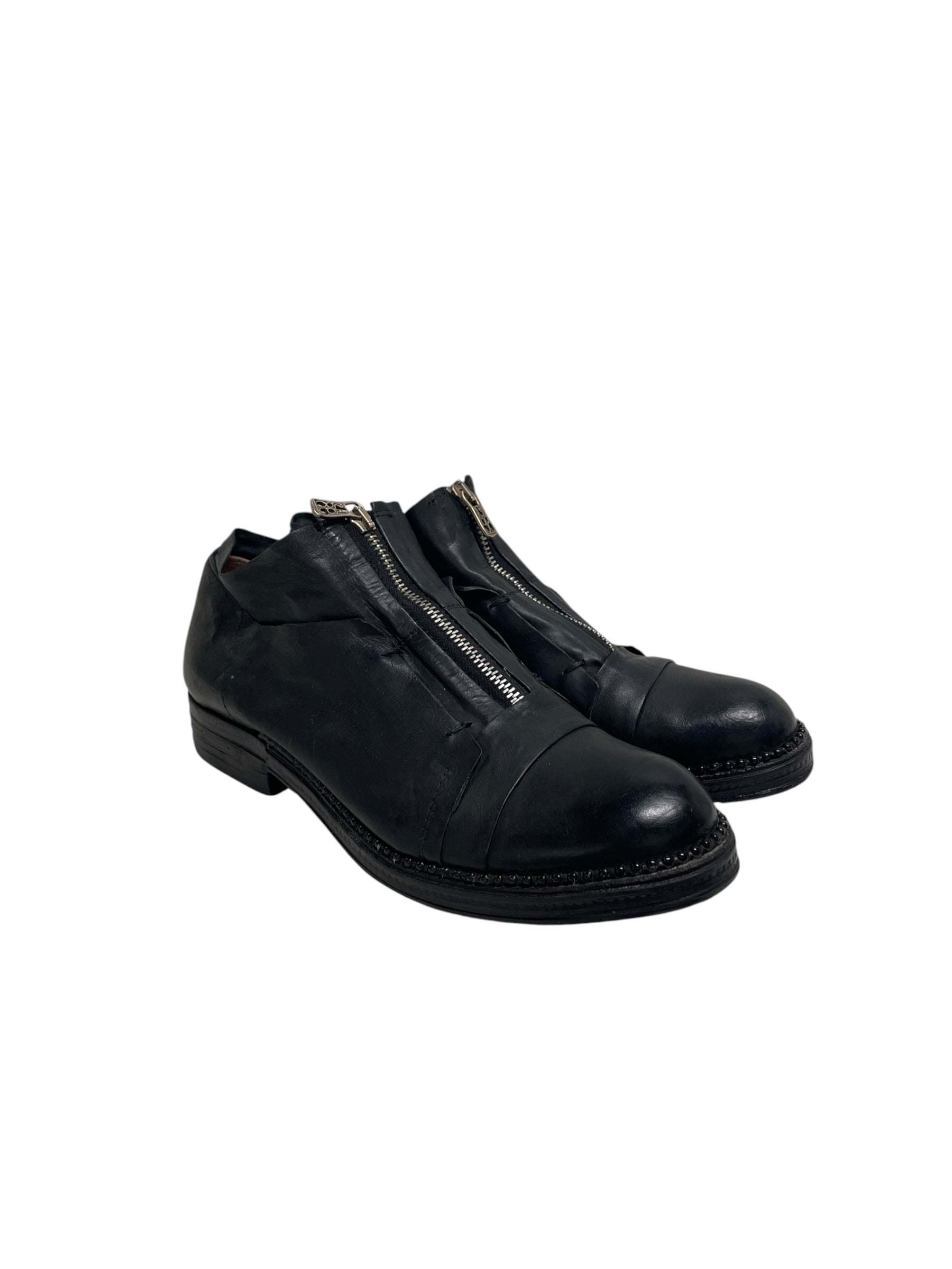 AS98/Shoes/US 8/Leather/BLK/CENTER ZIP LOGO PULL view 1