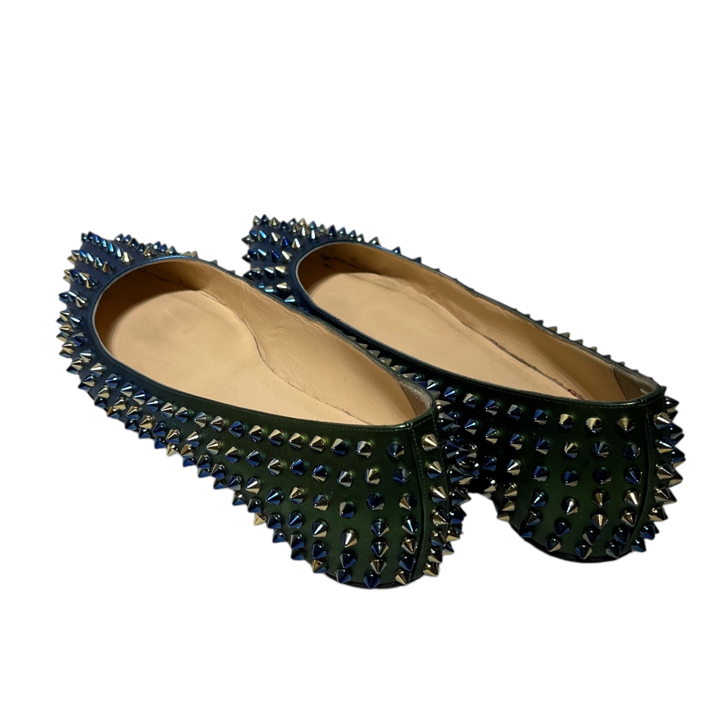 Christian Louboutin/Flat Shoes/EU 40/Iridescent/BLU/BLUE GREEN STUDDED view 2