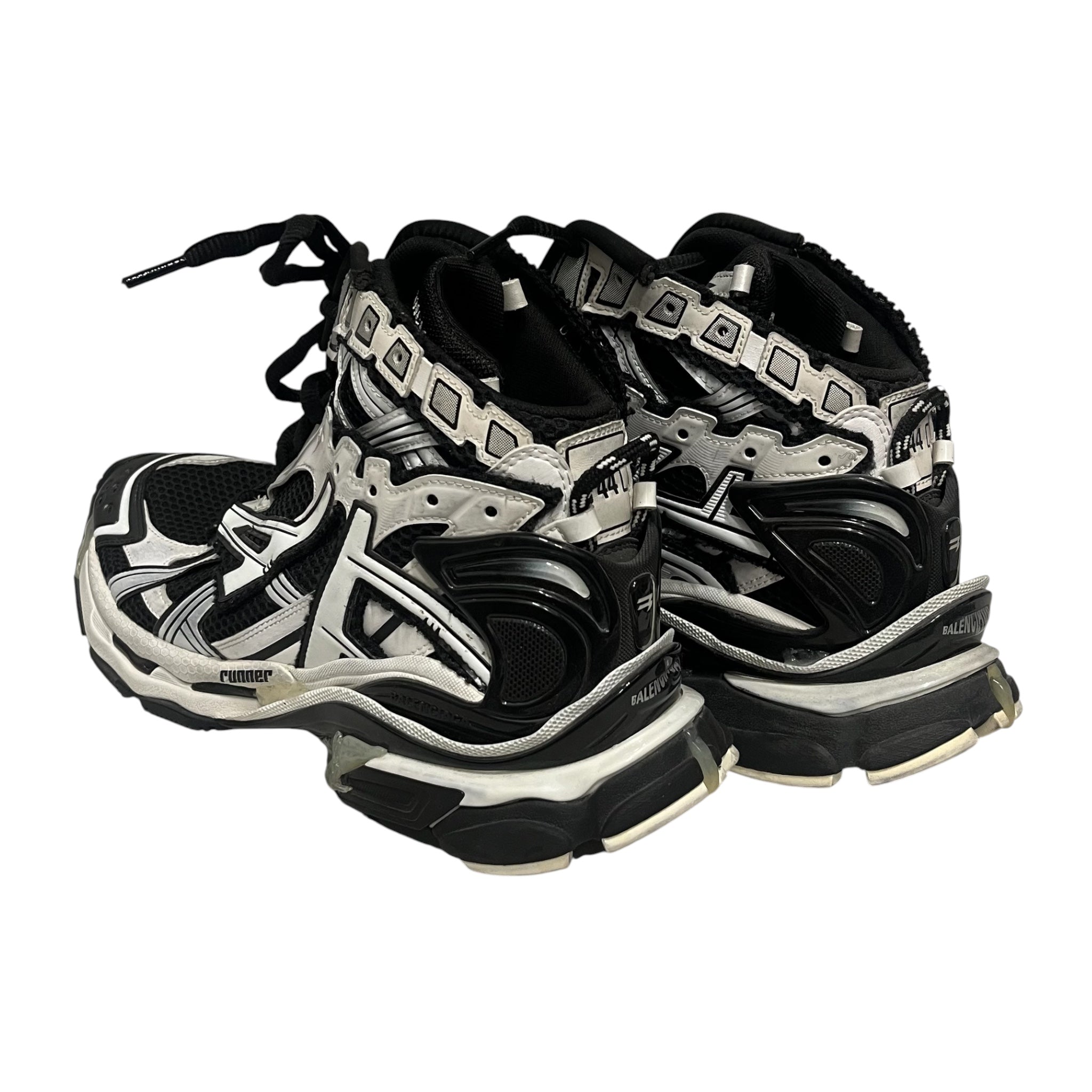 BALENCIAGA/Hi-Sneakers/US 11/WHT/runner high view 2