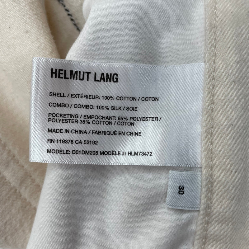 Helmut Lang/Straight Pants/30/Denim/CRM/Distressed/PNK & BLK SILK PANELS COLORBLO