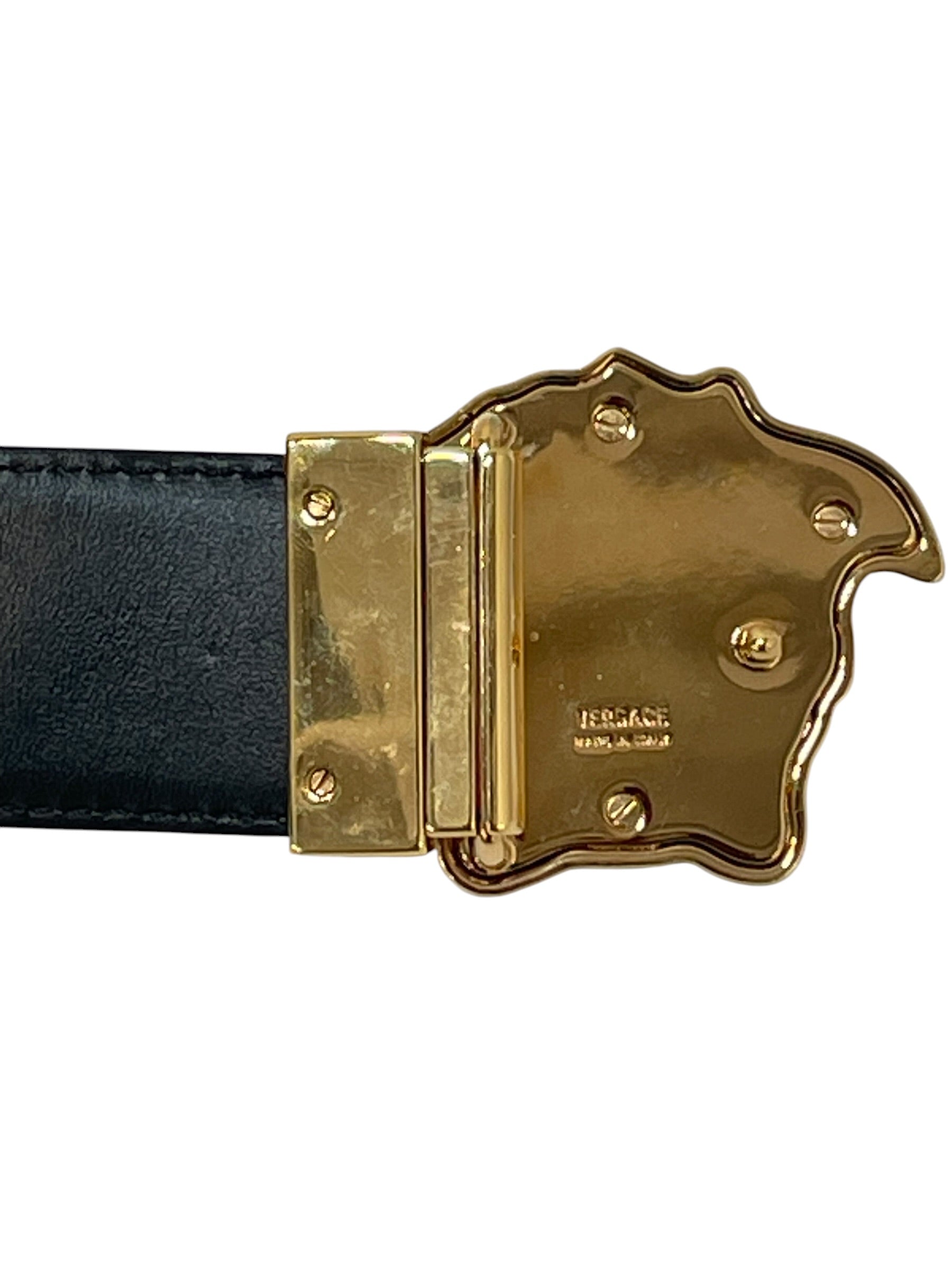 VERSACE/Belt/All Over Print/Leather/GLD/M's/reversible medusa view 3