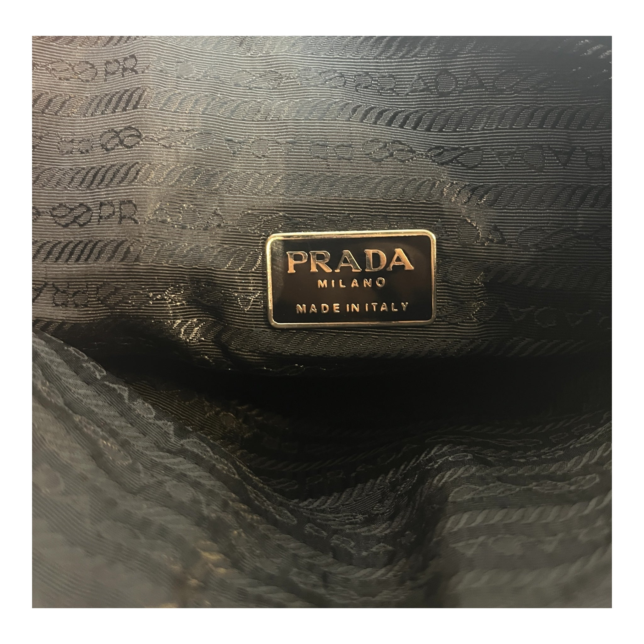 PRADA/Hand Bag/Leather/BLK/VINTAGE 90S SPAZZOLATO view 6