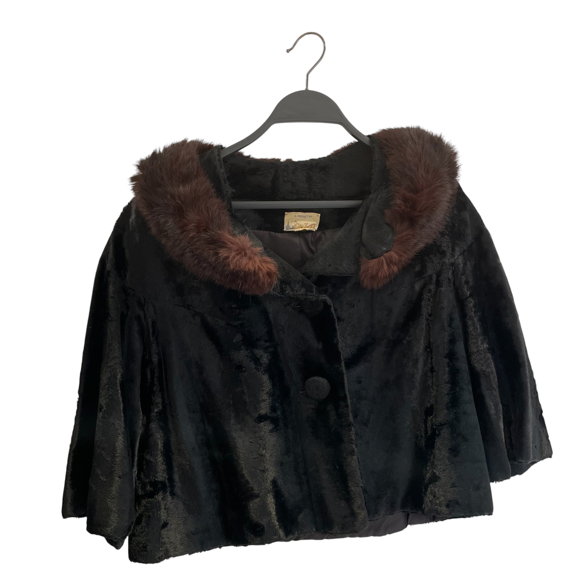 CITYFURCO./Jacket/Fur/BLK/BUTTONUP/BRW COLLAR view 1