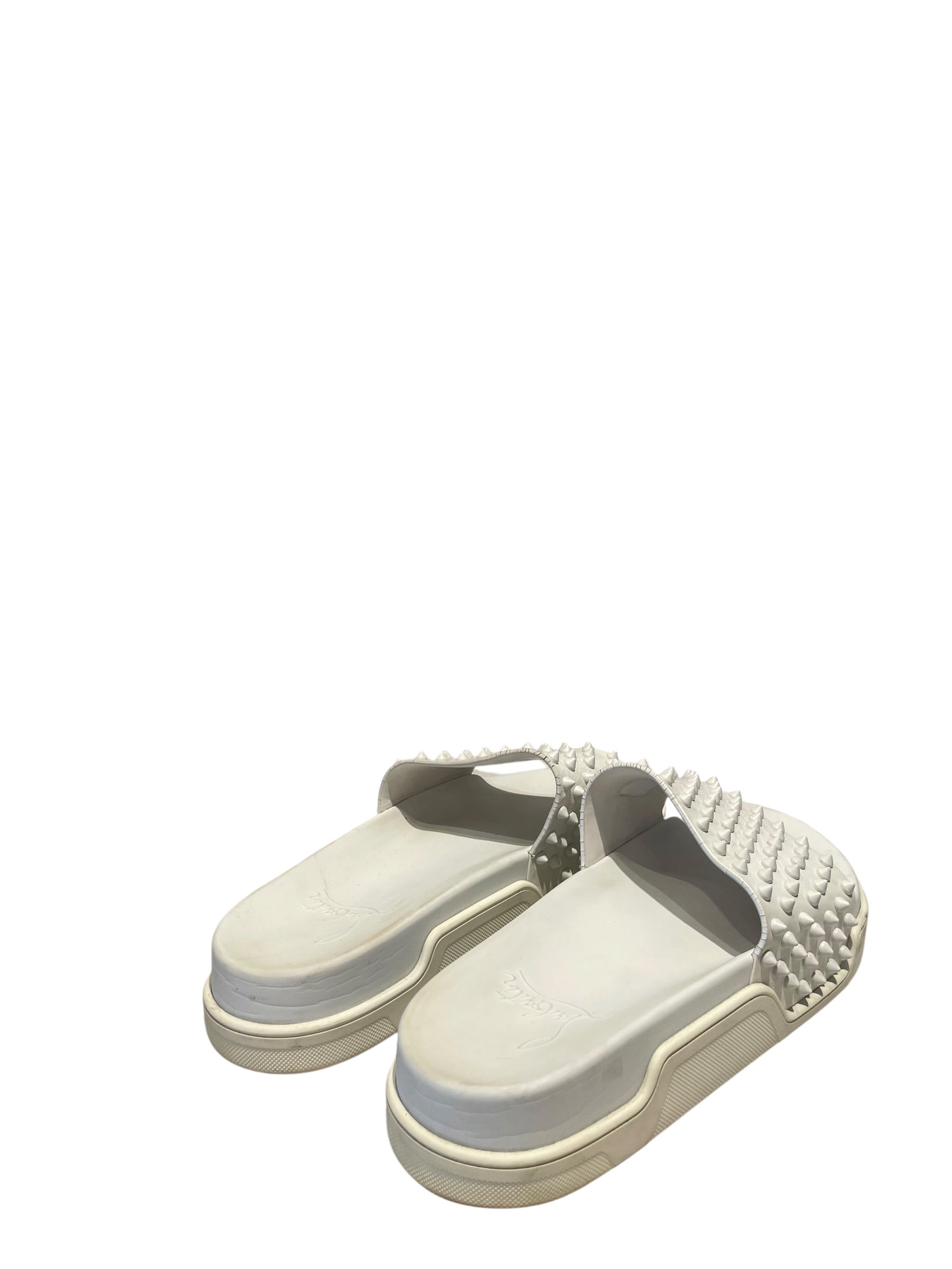Christian Louboutin/Sandals/EU 42/WHT/Pool Spike Slides view 3