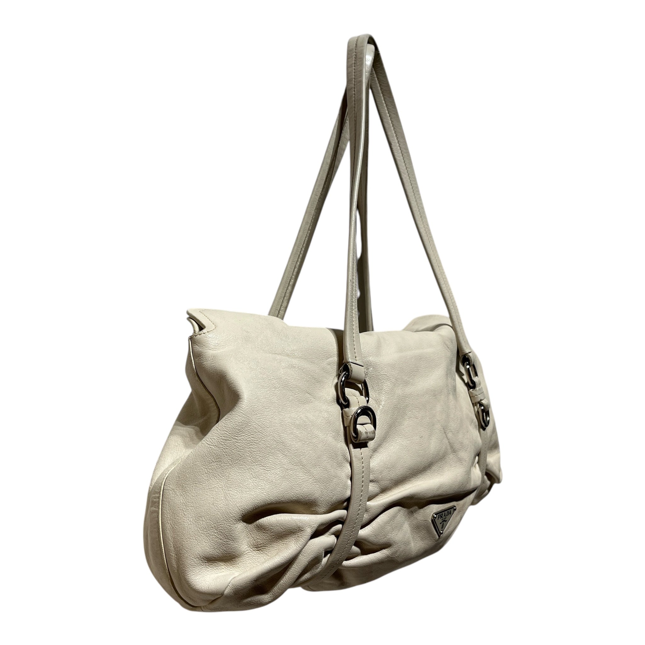 PRADA/Hand Bag/Leather/CRM/CROC PRINTED CLASP view 4