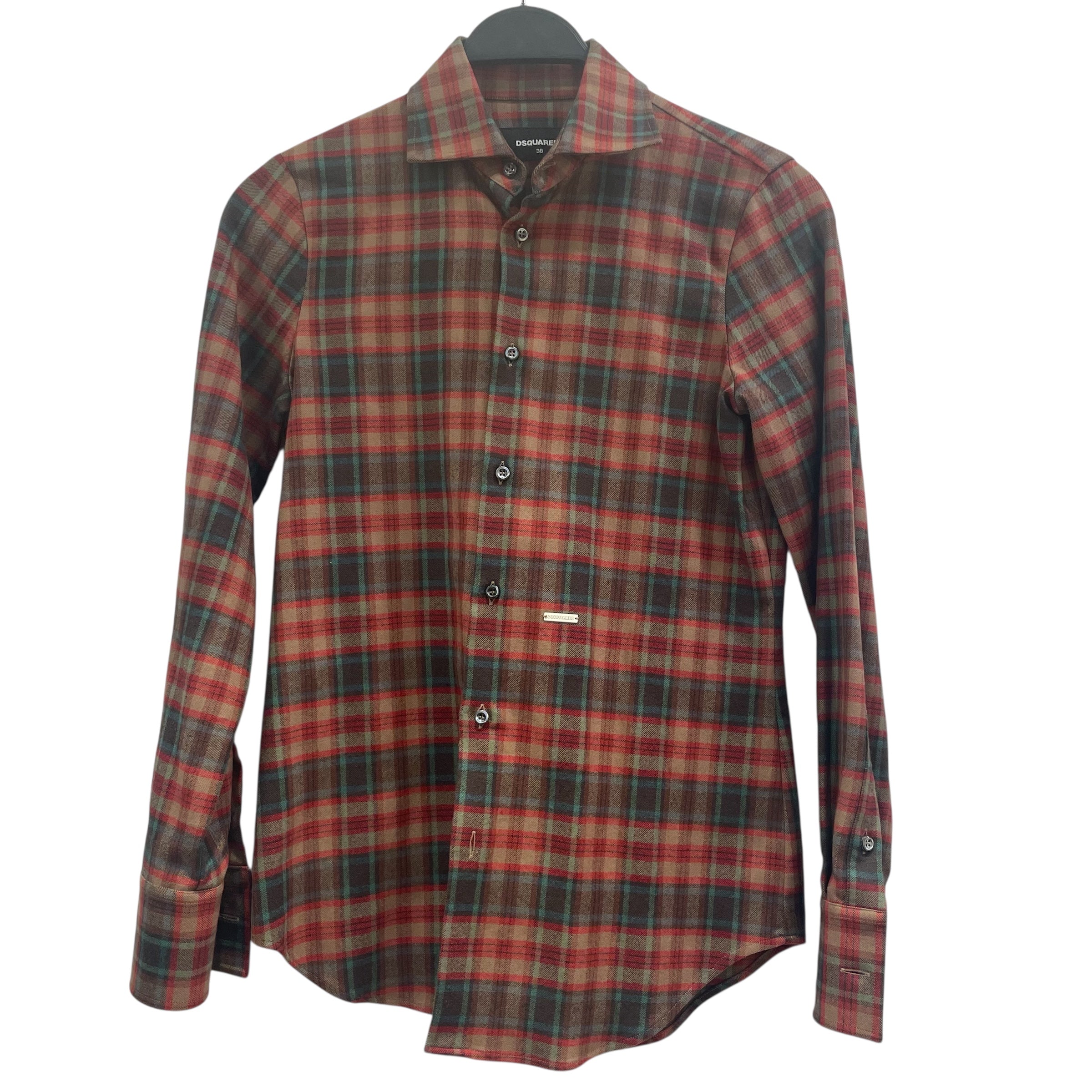 DSQUARED2/Flannel Shirt/38/Wool/MLT/Plaid/MINI METAL PLATE view 1