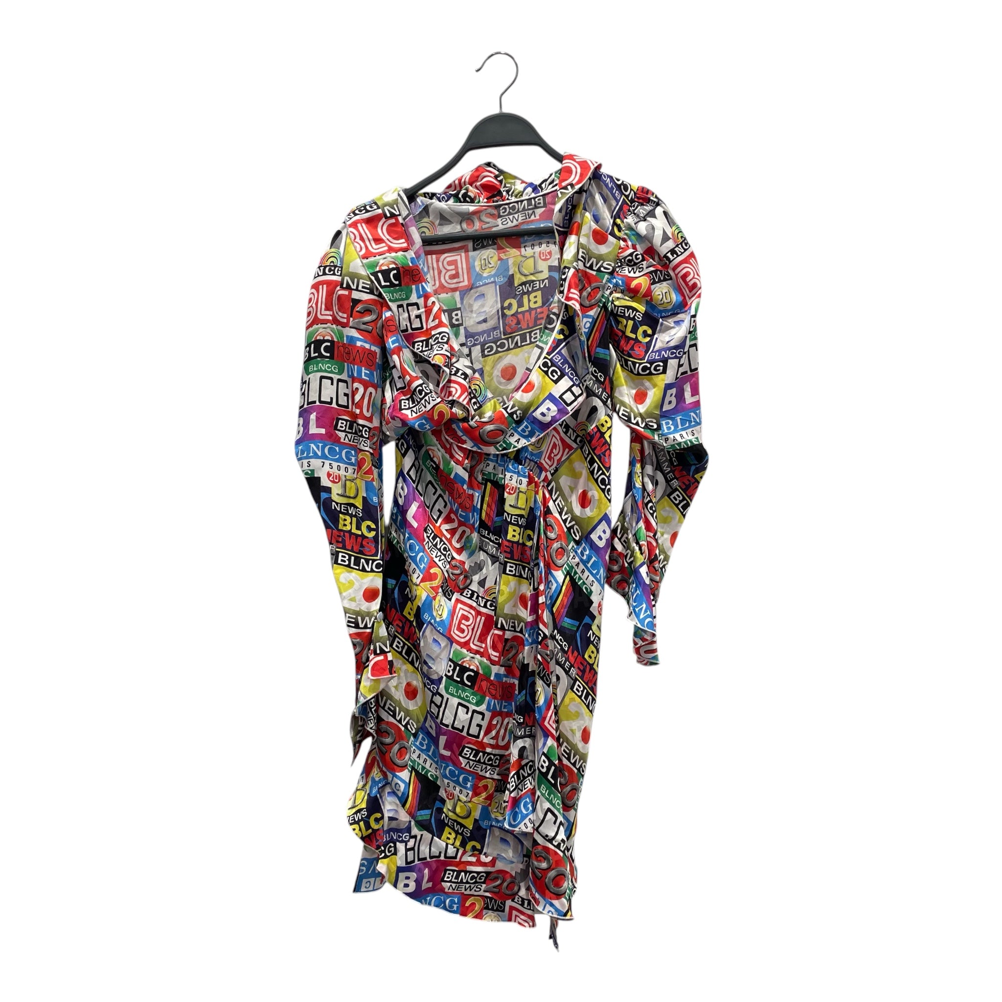 BALENCIAGA/LS Dress/34/All Over Print/Silk/MLT/Midi Length/RUFFLED PRINTED SILK MINI DRES view 2