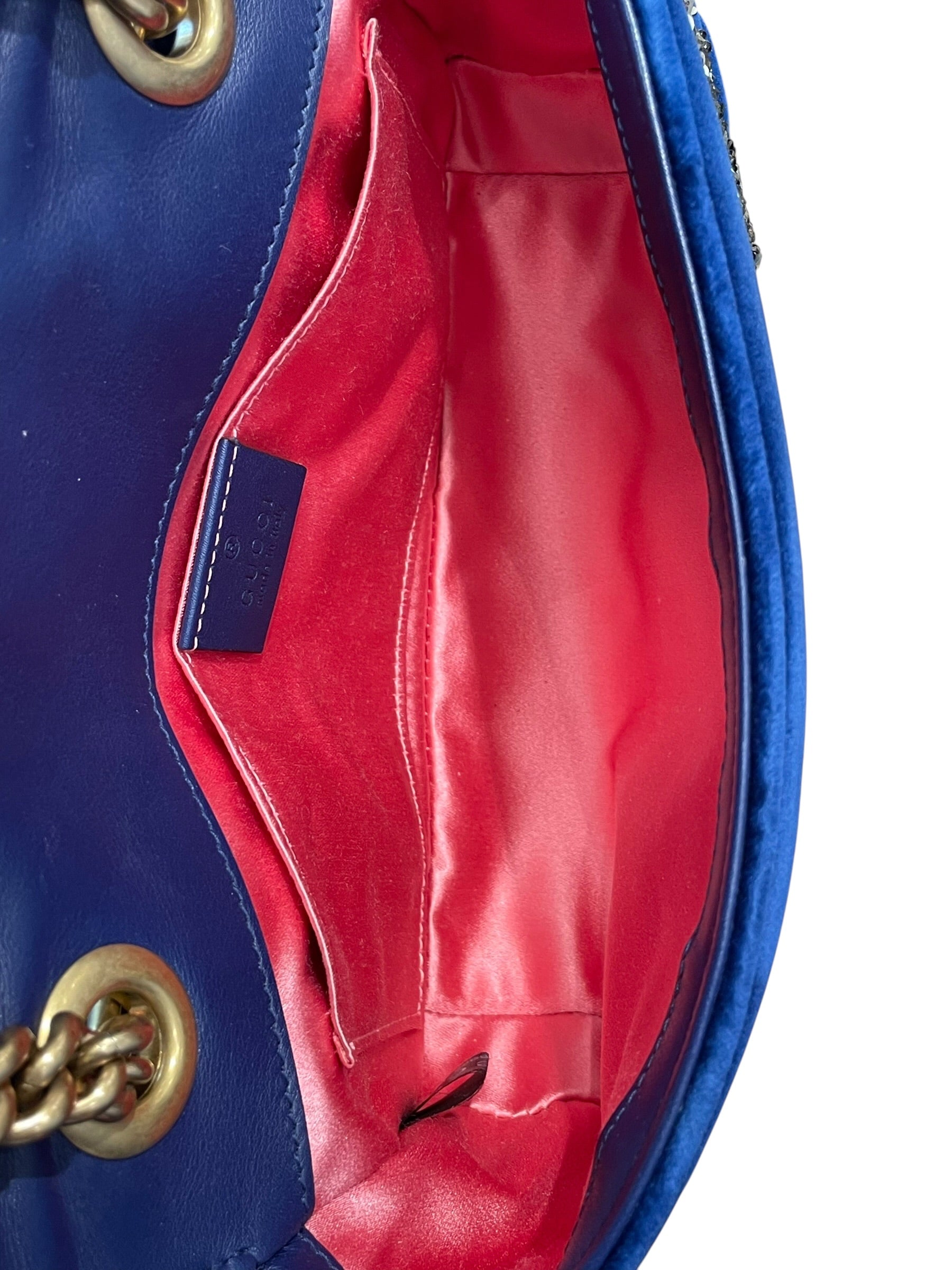 GUCCI/Cross Body Bag/Suede/NVY/VELVET MATELASSE EMBROIDERED view 4