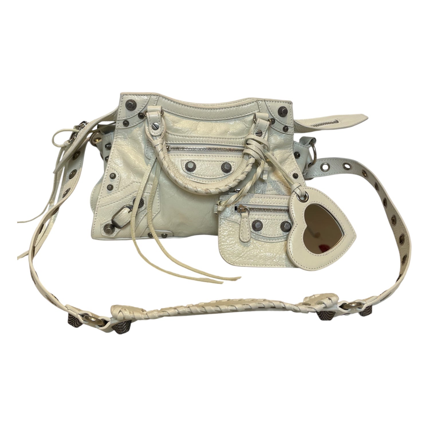 BALENCIAGA/Cross Body Bag/Leather/WHT/NEO CAGOLE MINI LE CITY view 1