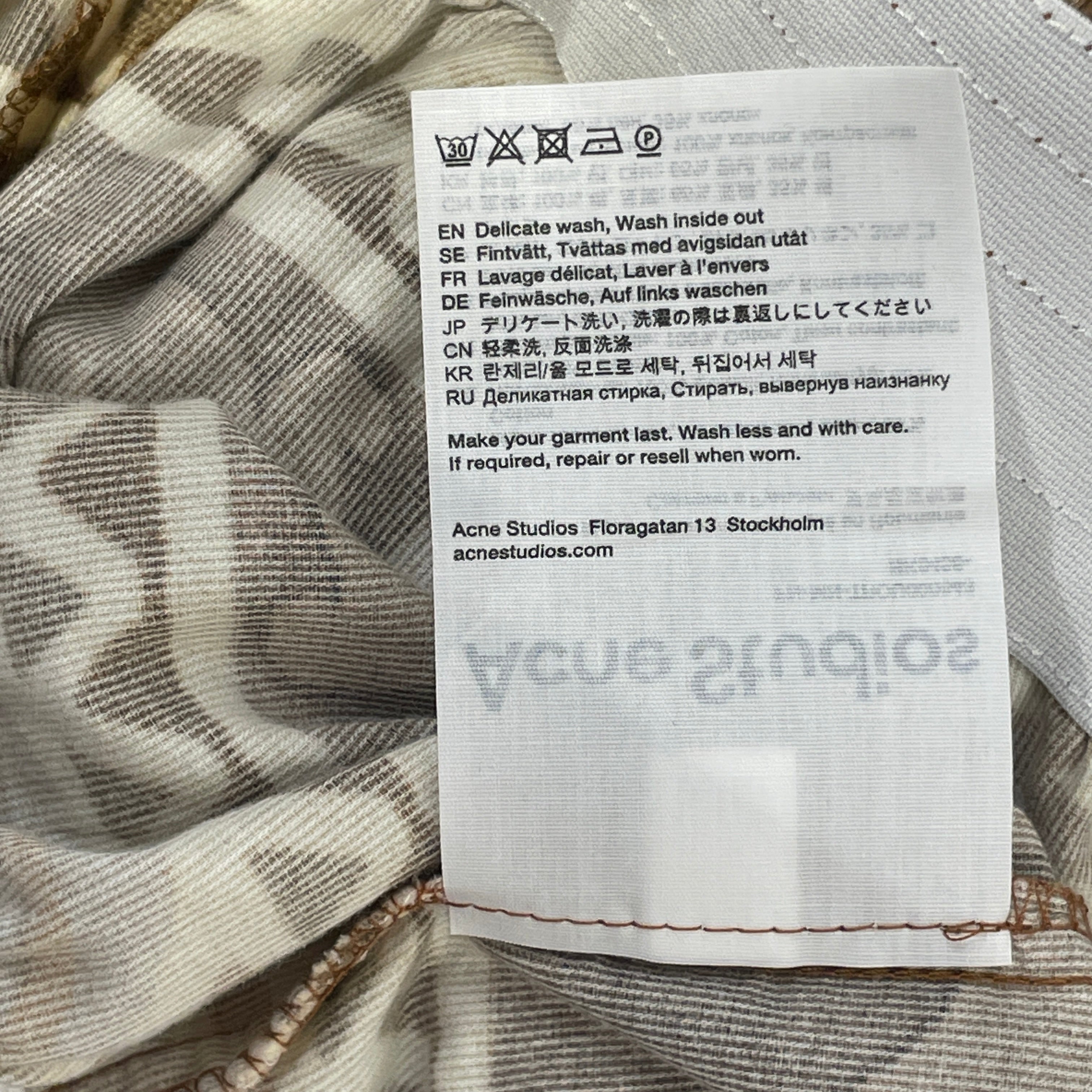 Acne Studios/Straight Pants/50/Cotton/BEG/All Over Print/FN-MN-TROU000643 view 5