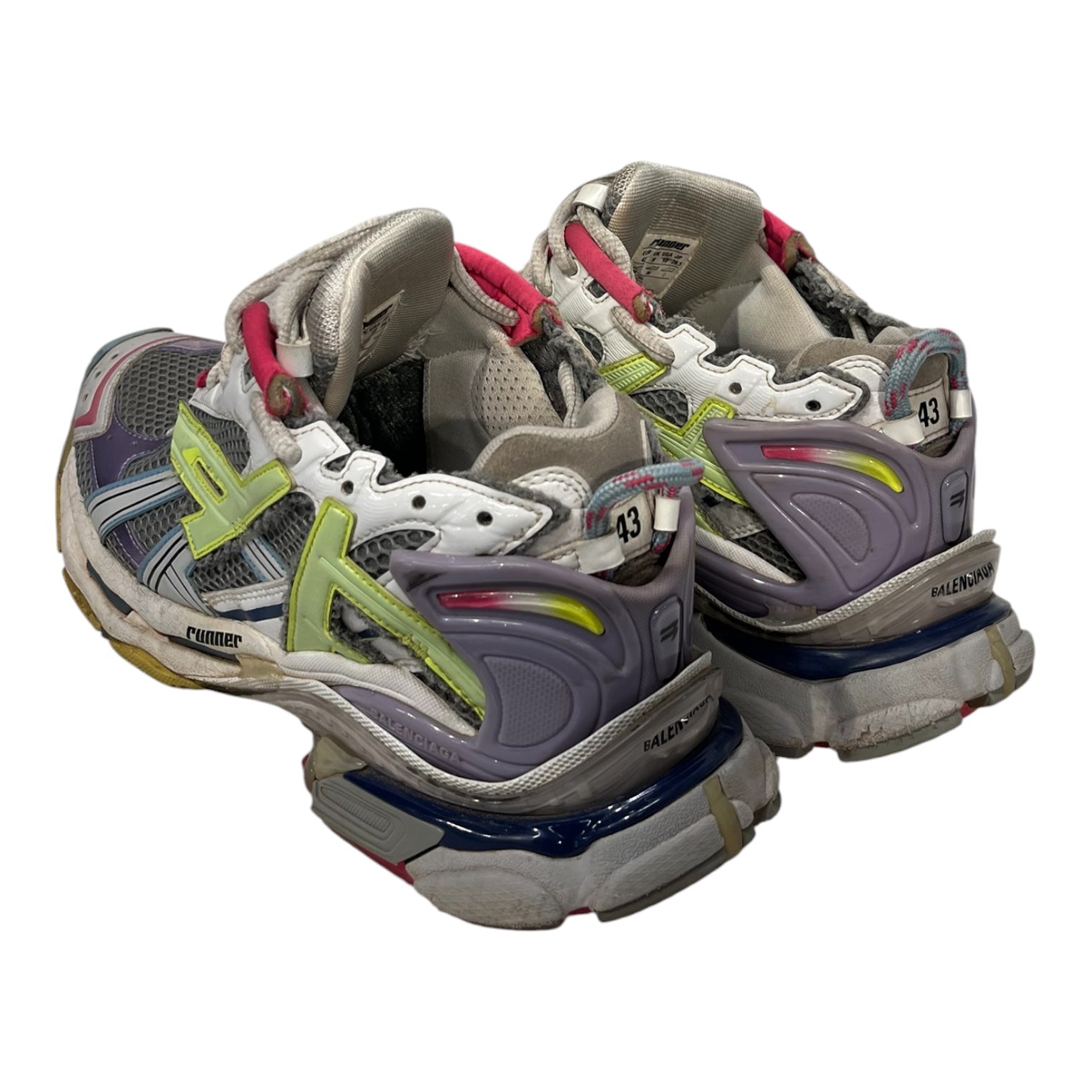BALENCIAGA/Low-Sneakers/US 10/Cotton/GRY/PRL/LIME/PINK view 2