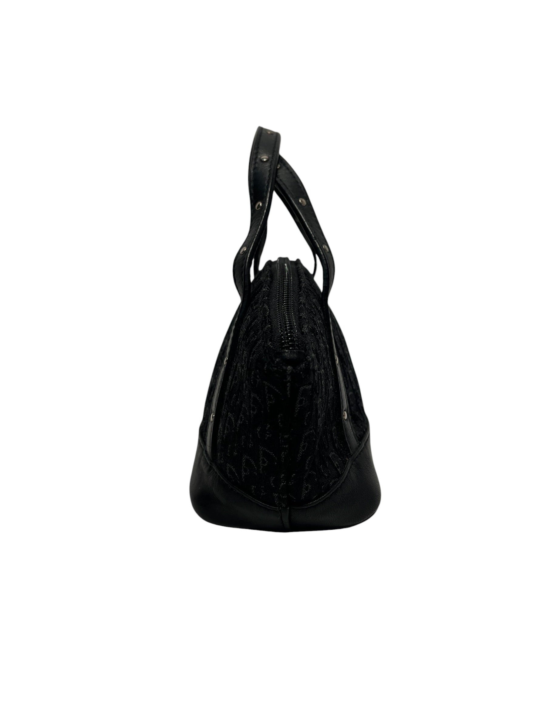 Christian Dior/Hand Bag/All Over Print/Cotton/BLK/Street Chic  trotter bag view 4