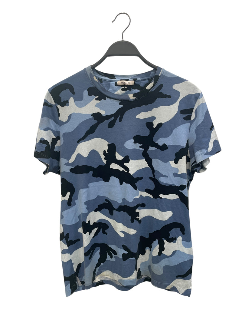 VALENTINO/T-Shirt/S/Cotton/BLU/Camouflage/