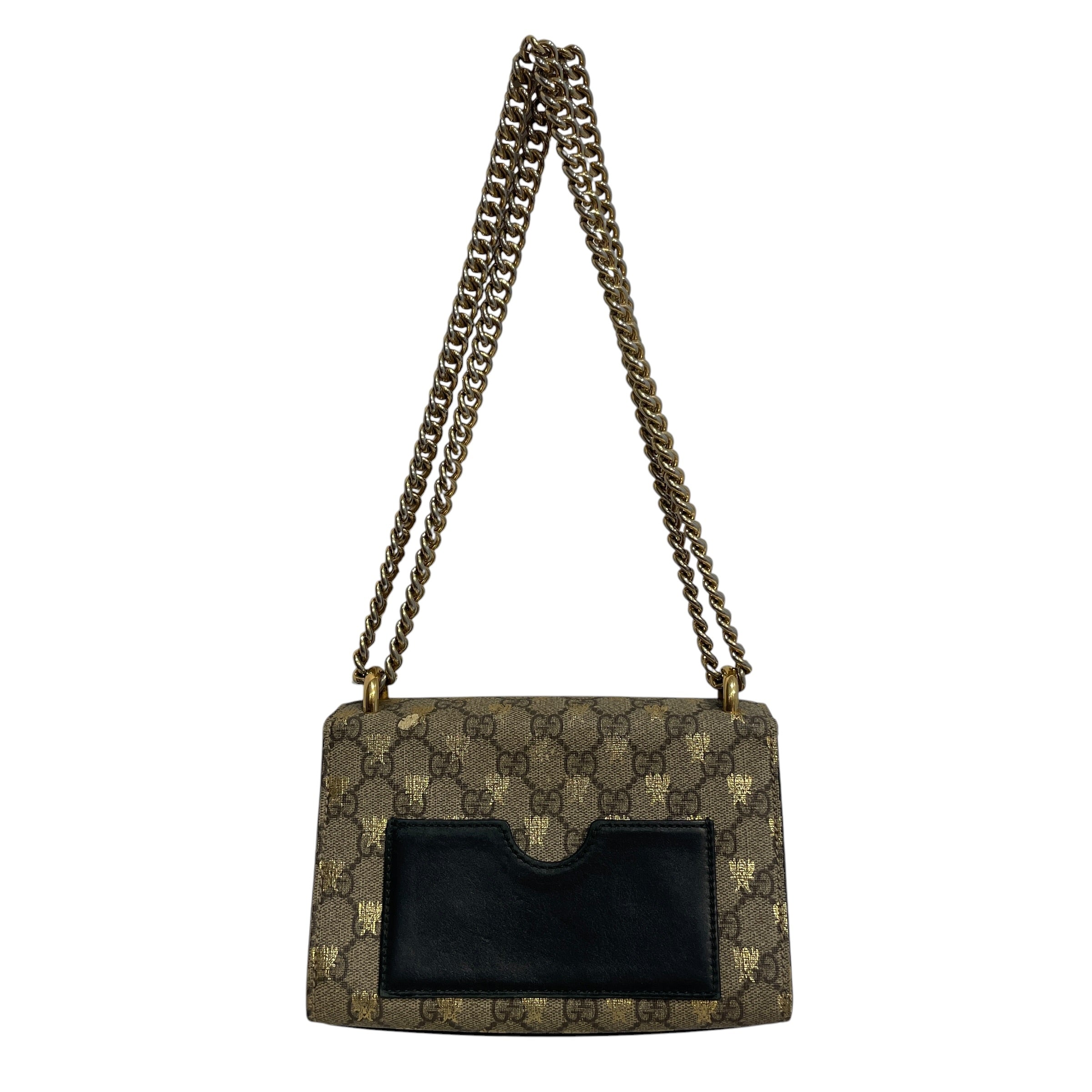 GUCCI/Cross Body Bag/Monogram/Leather/GLD/Bee GG Padlock view 2