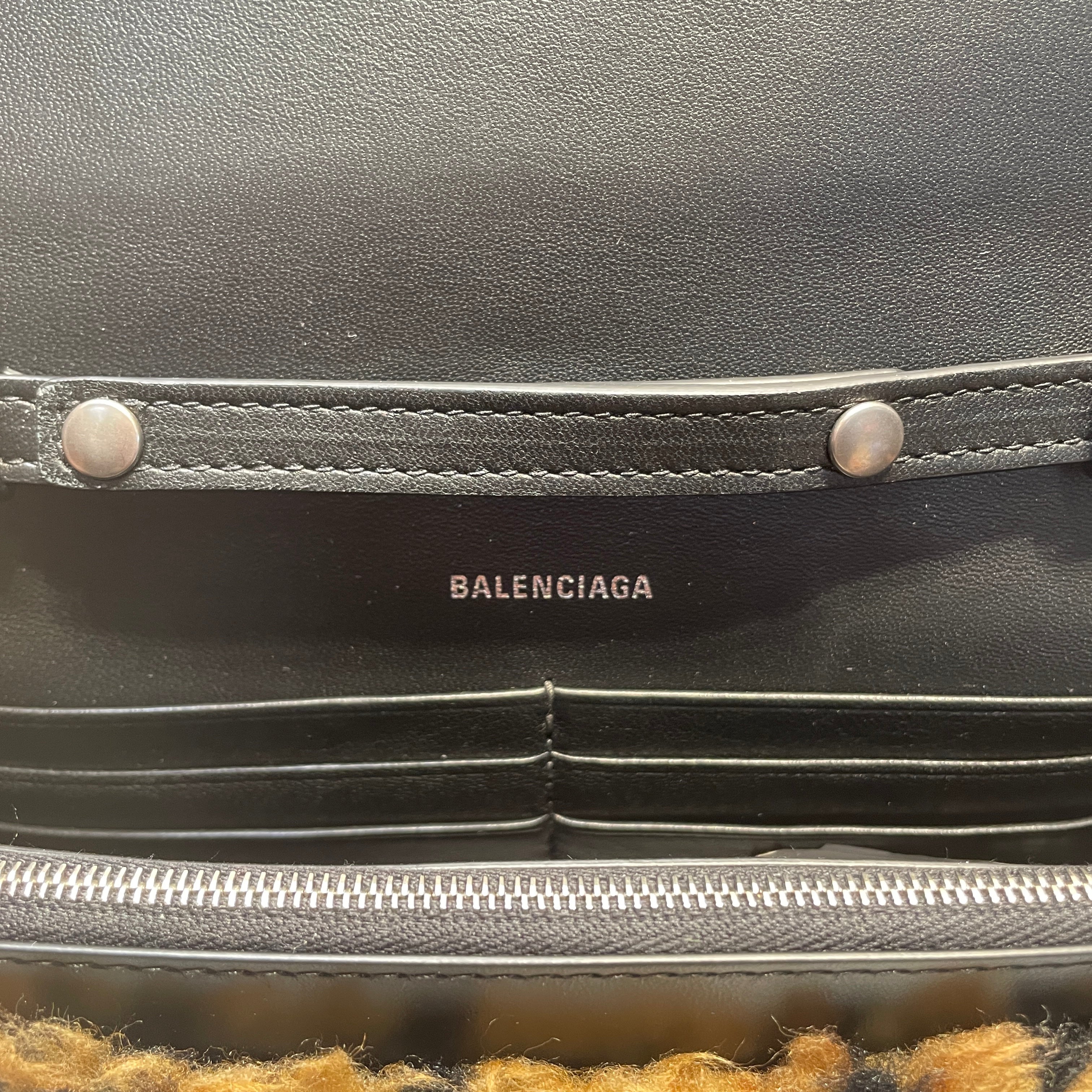 BALENCIAGA/Hand Bag/Leopard/Fake Fur/BRW/Hourglass Chain Bag view 3