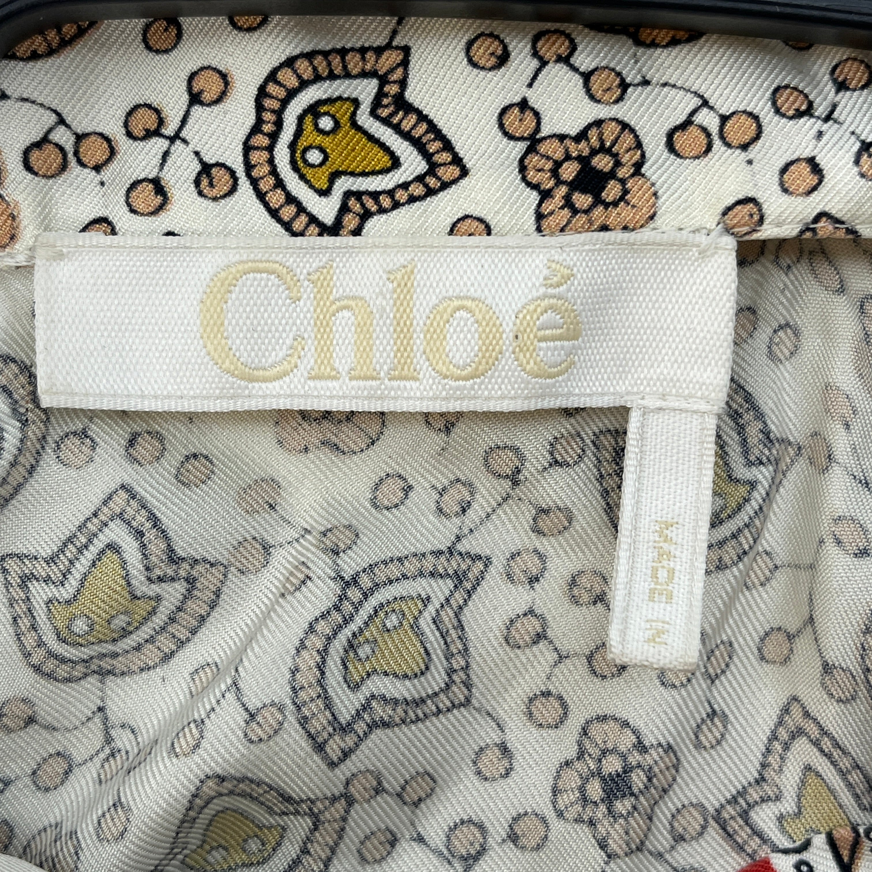 Chloe/SS Blouse/34/All Over Print/Silk/WHT/ view 3