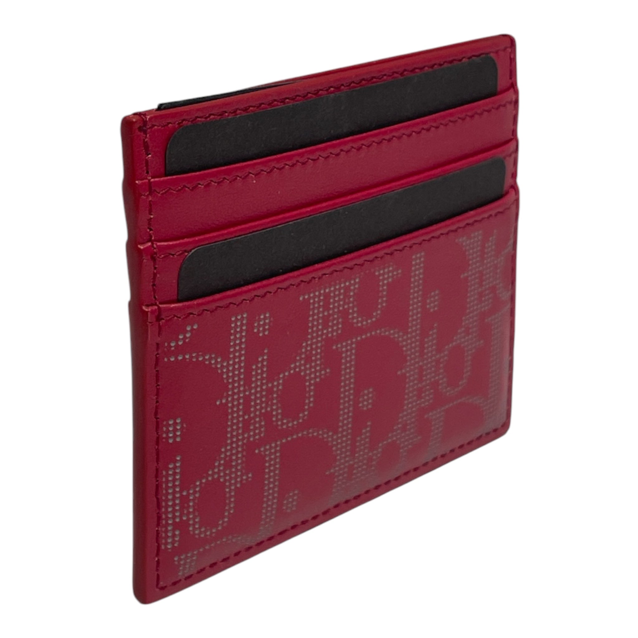 Christian Dior/Wallet/Monogram/Leather/RED/Cardholder view 2