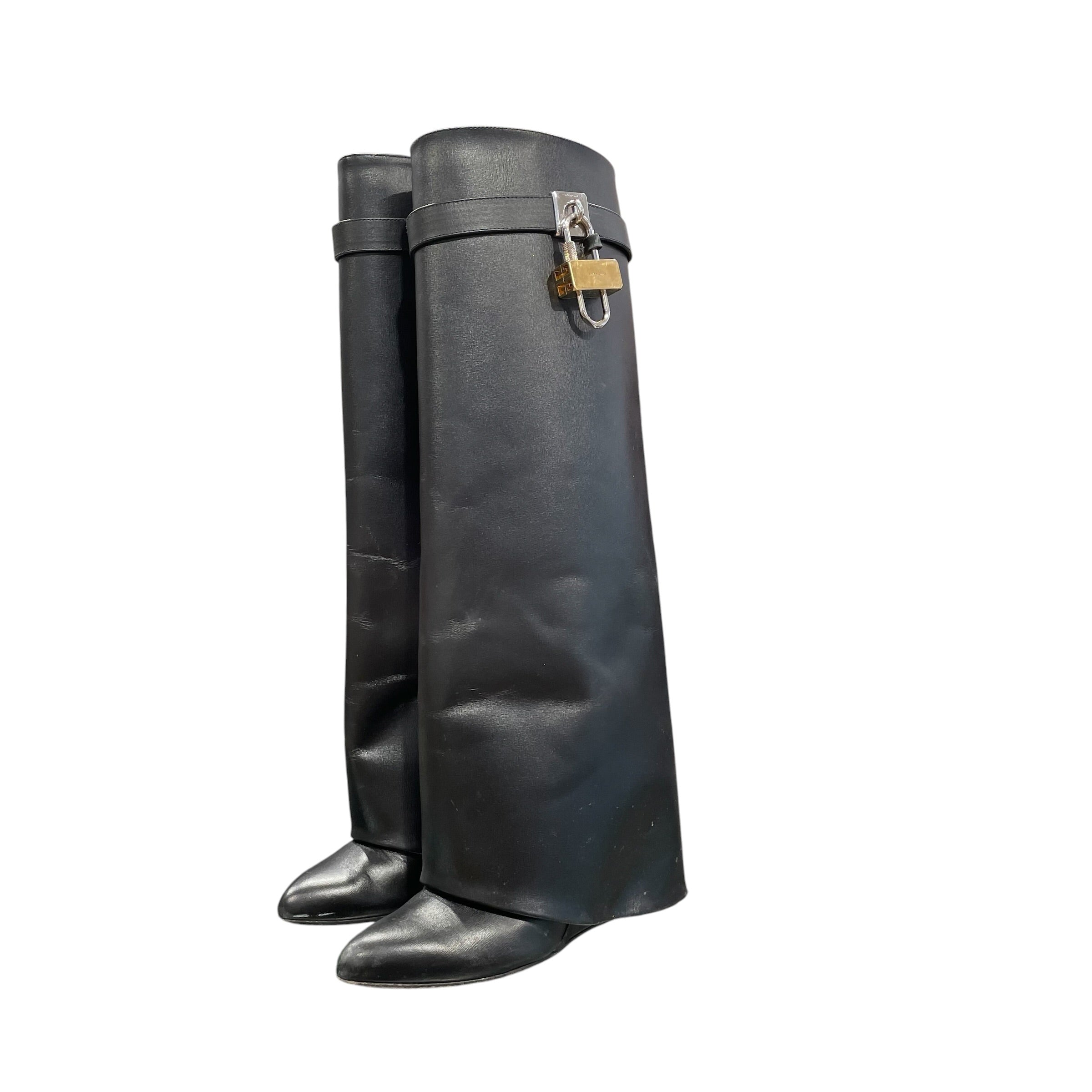 GIVENCHY/Boots/EU 37/Leather/BLK/shark boot g&s lock view 2