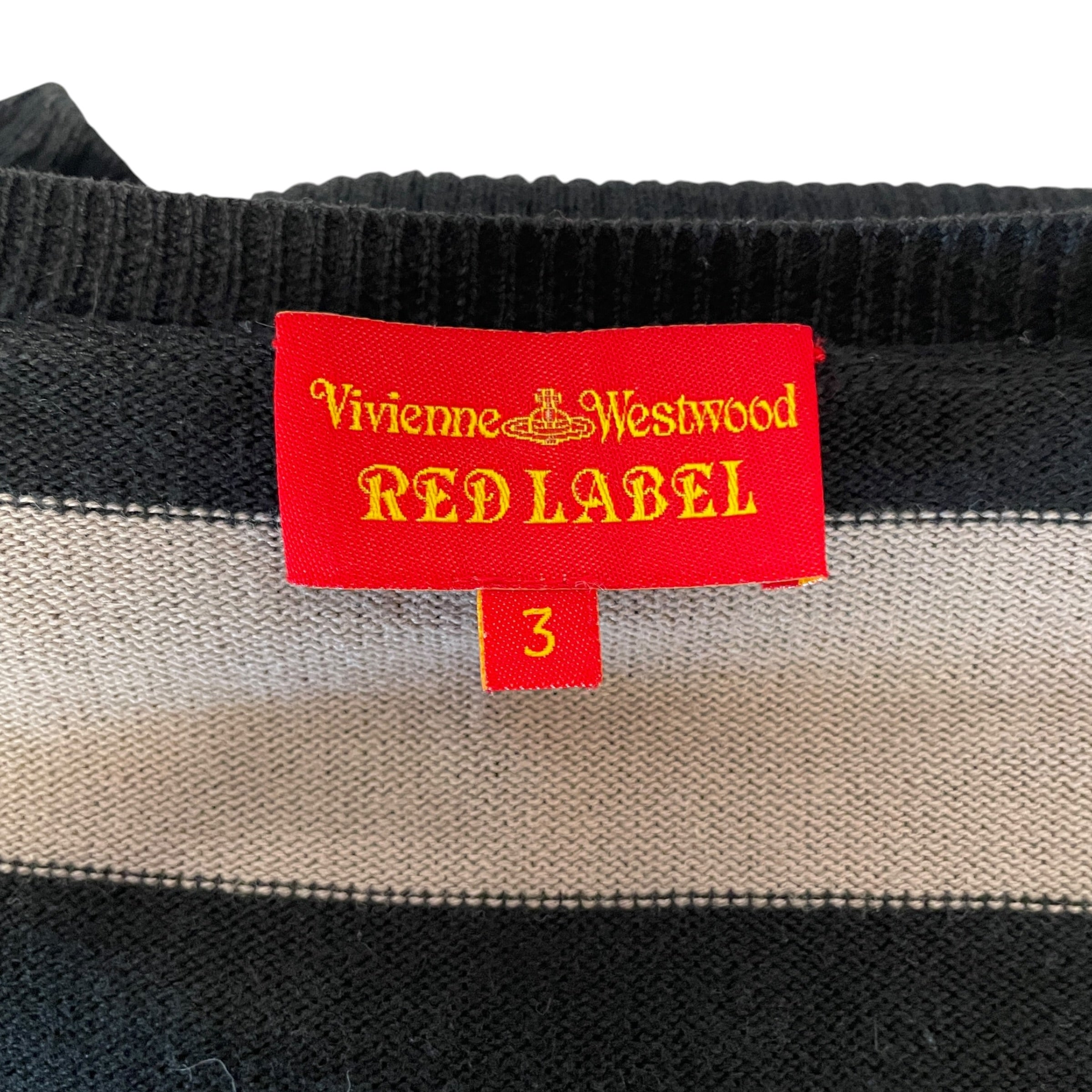 Vivienne Westwood RED LABEL/Cardigan/3/Stripe/Cotton/GRY/SKULL EYE ORB / ORB BUTTONS view 3