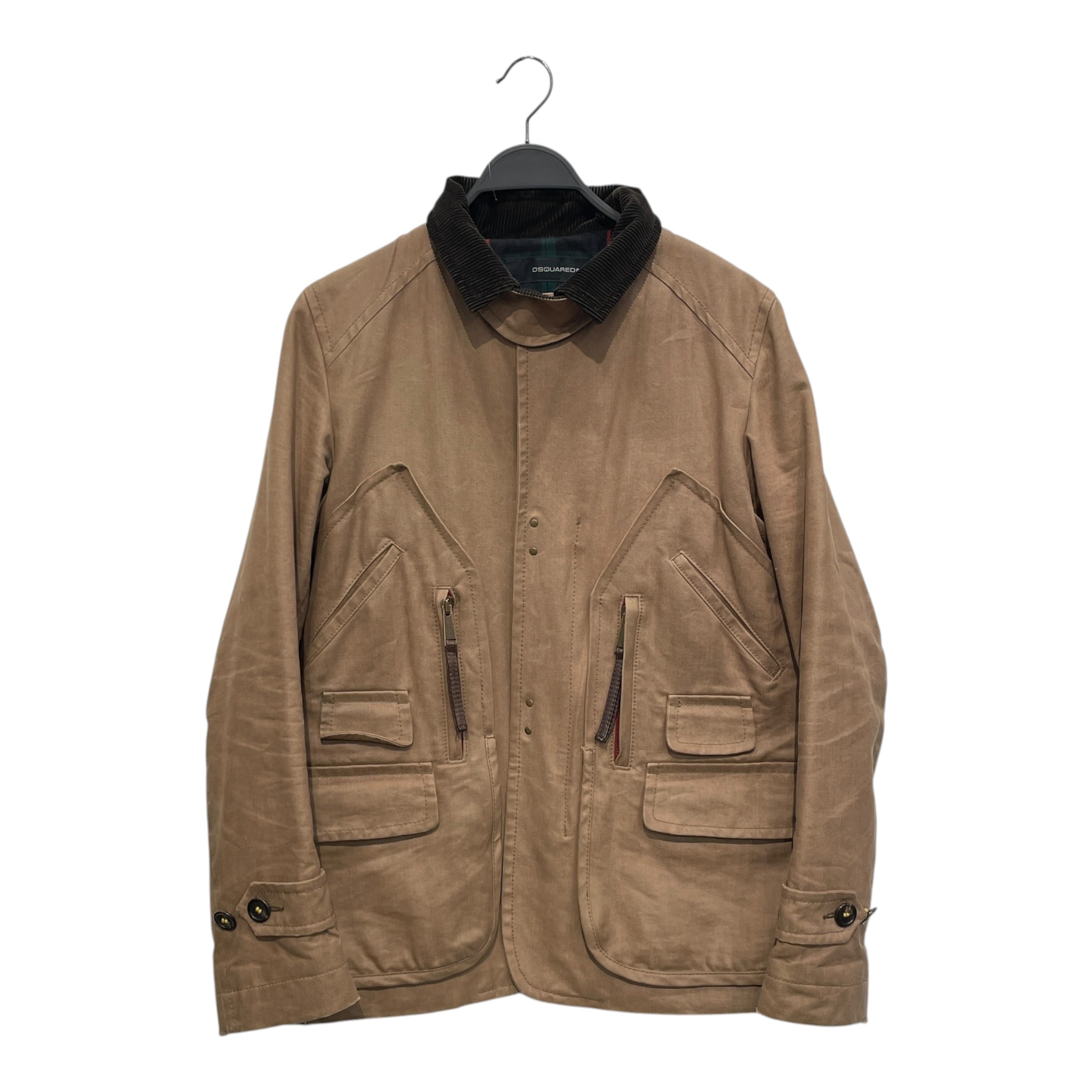 DSQUARED2/Denim Jkt/50/Cotton/CML/FLANNEL LINED RED ZIPPERS view 1