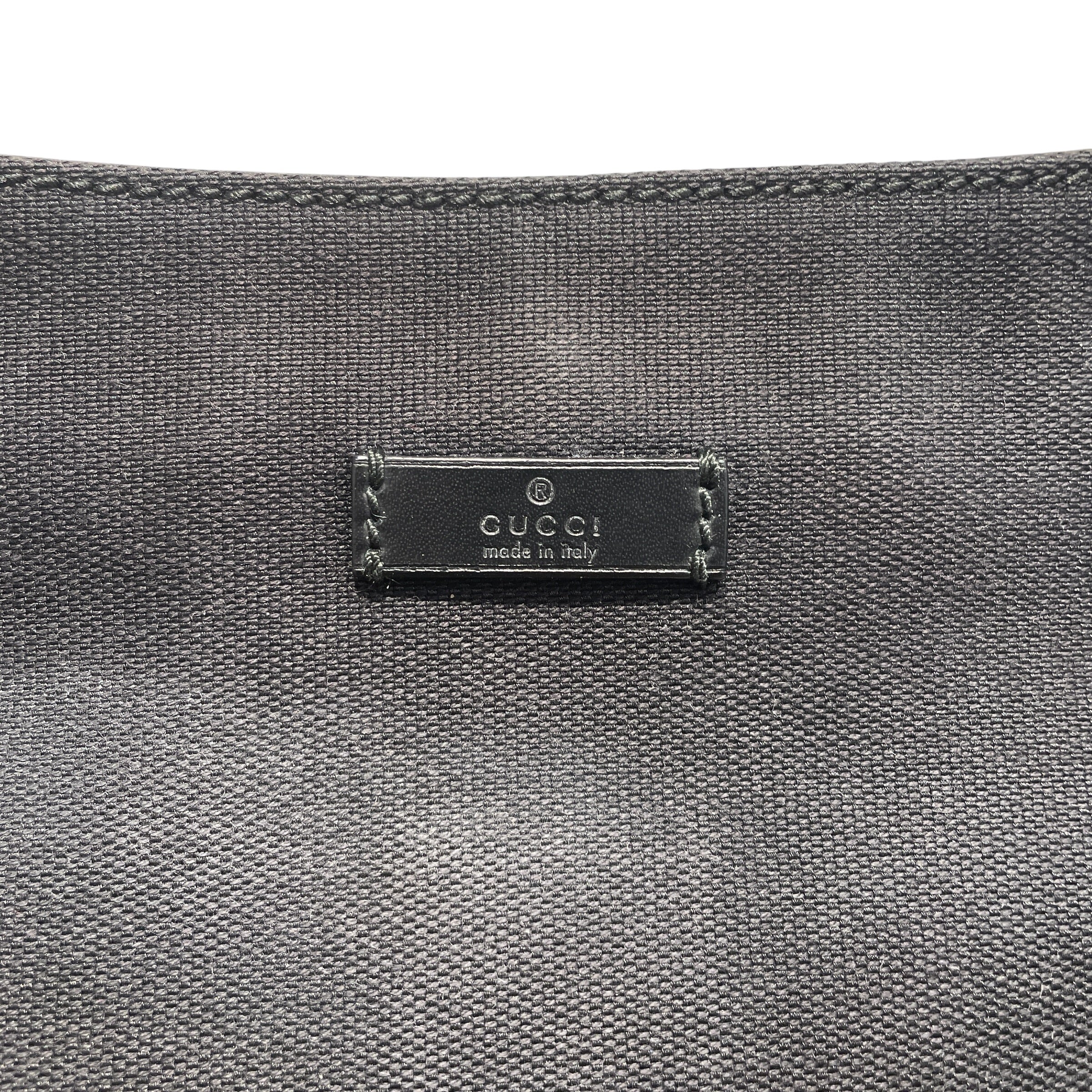 GUCCI/Cross Body Bag/BLK/Canvas Hobo Bag view 5