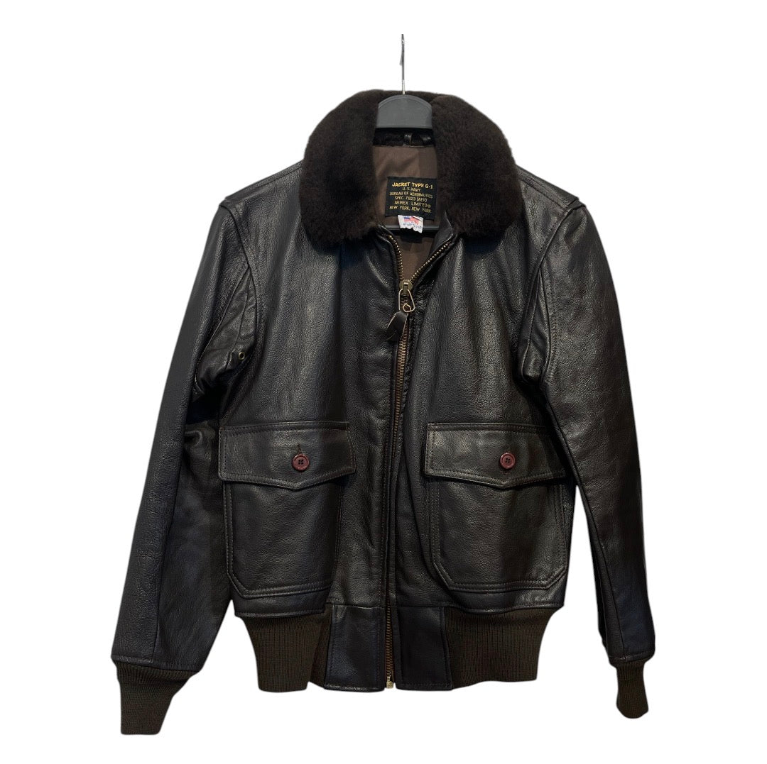 AVIREX/Military Jkt/38/Leather/BRW/ view 1
