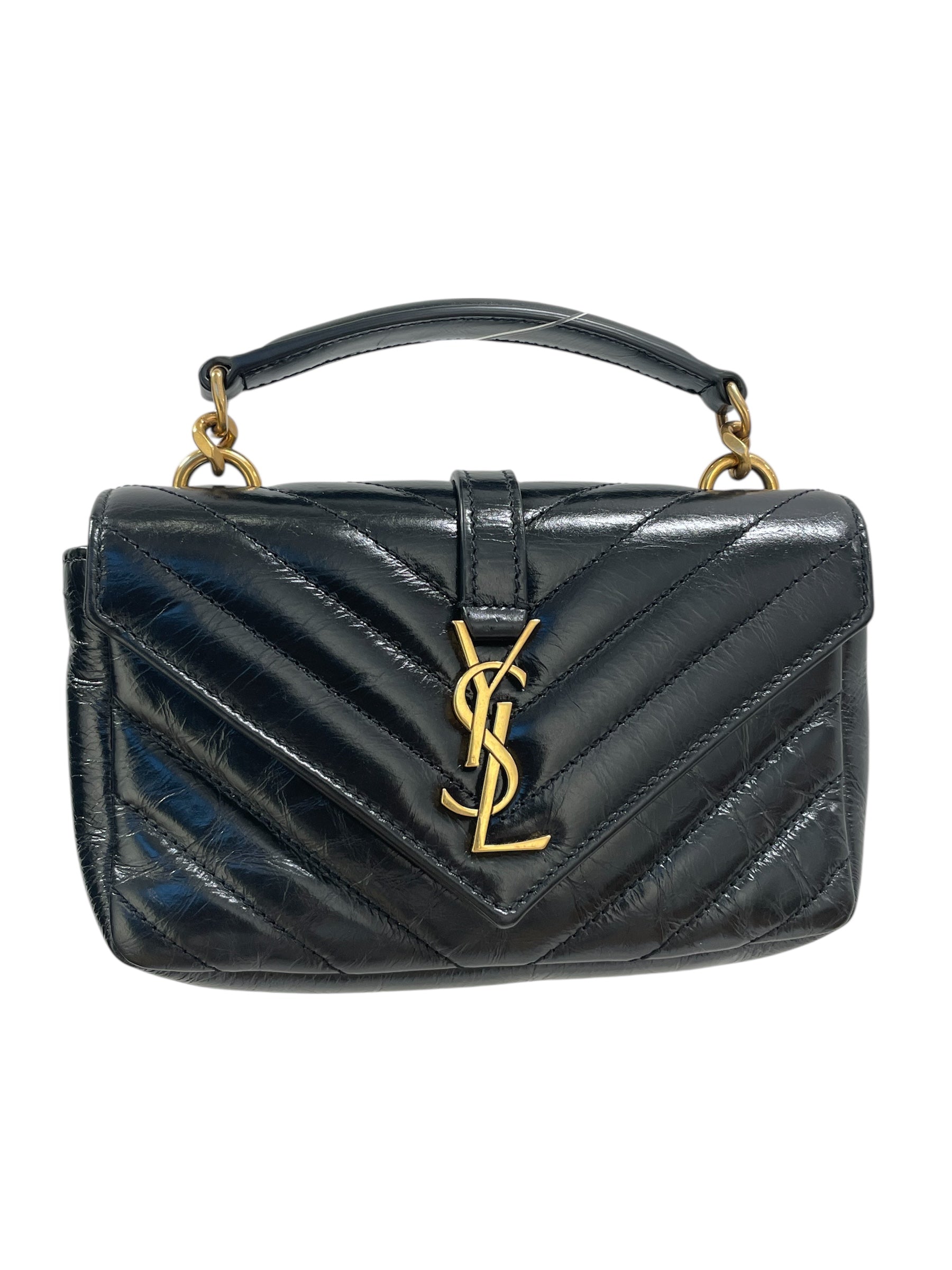 YVES SAINT LAURENT/Clutch Bag/Leather/BLK/LTHR YSL BG CHEVRON PTTRN view 1