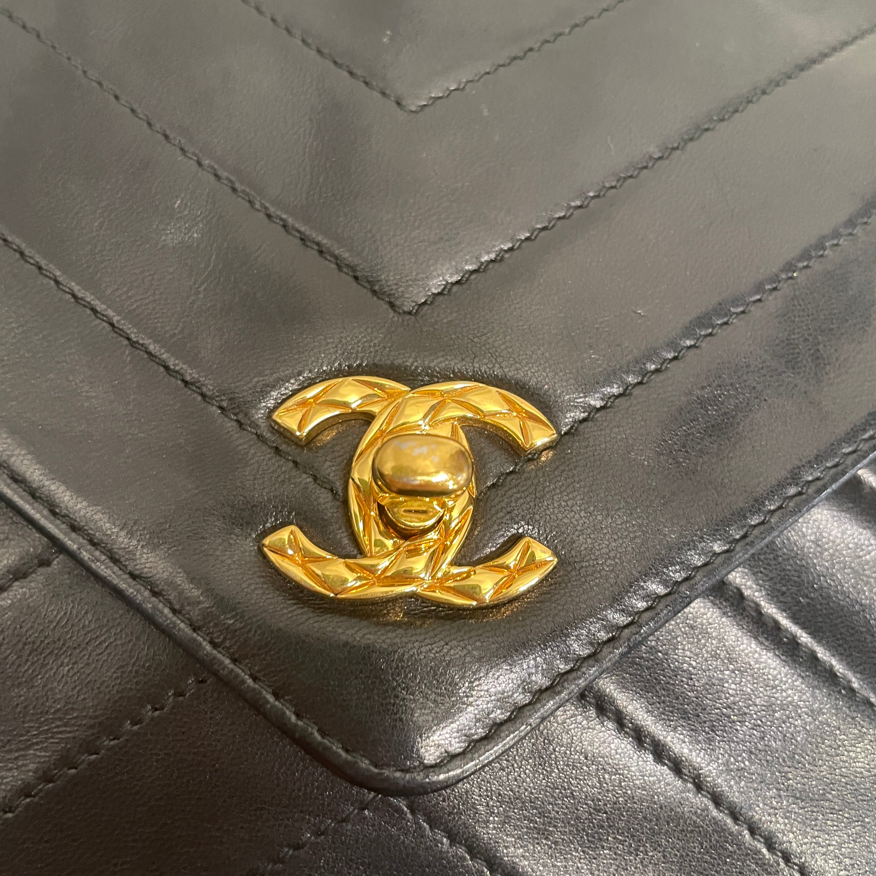 CHANEL/Bag/Leather/BLK/V STITCH WITH GOLD BALL TASSLE view 3