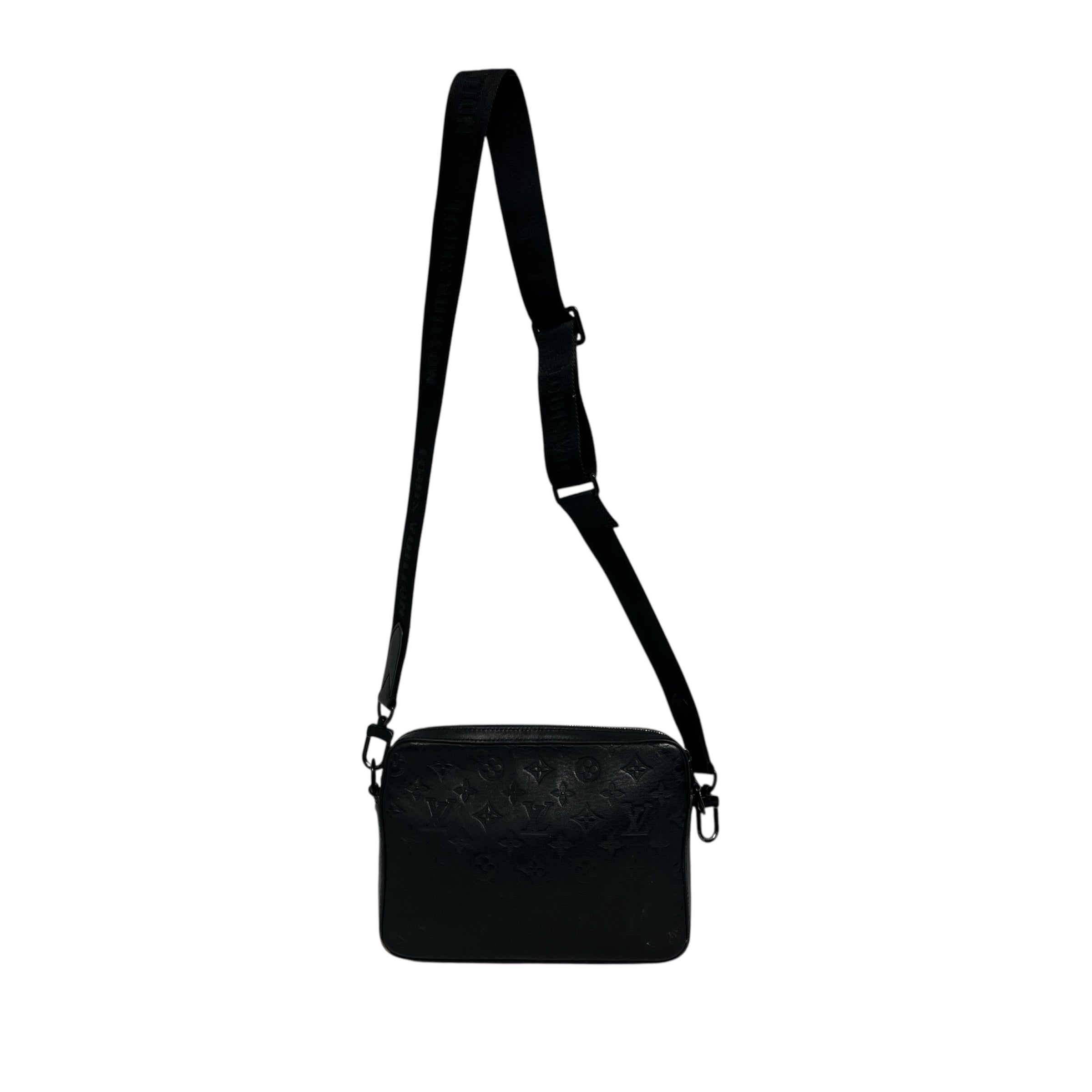 LOUIS VUITTON/Cross Body Bag/Monogram/Leather/BLK/Shadow Trio view 3