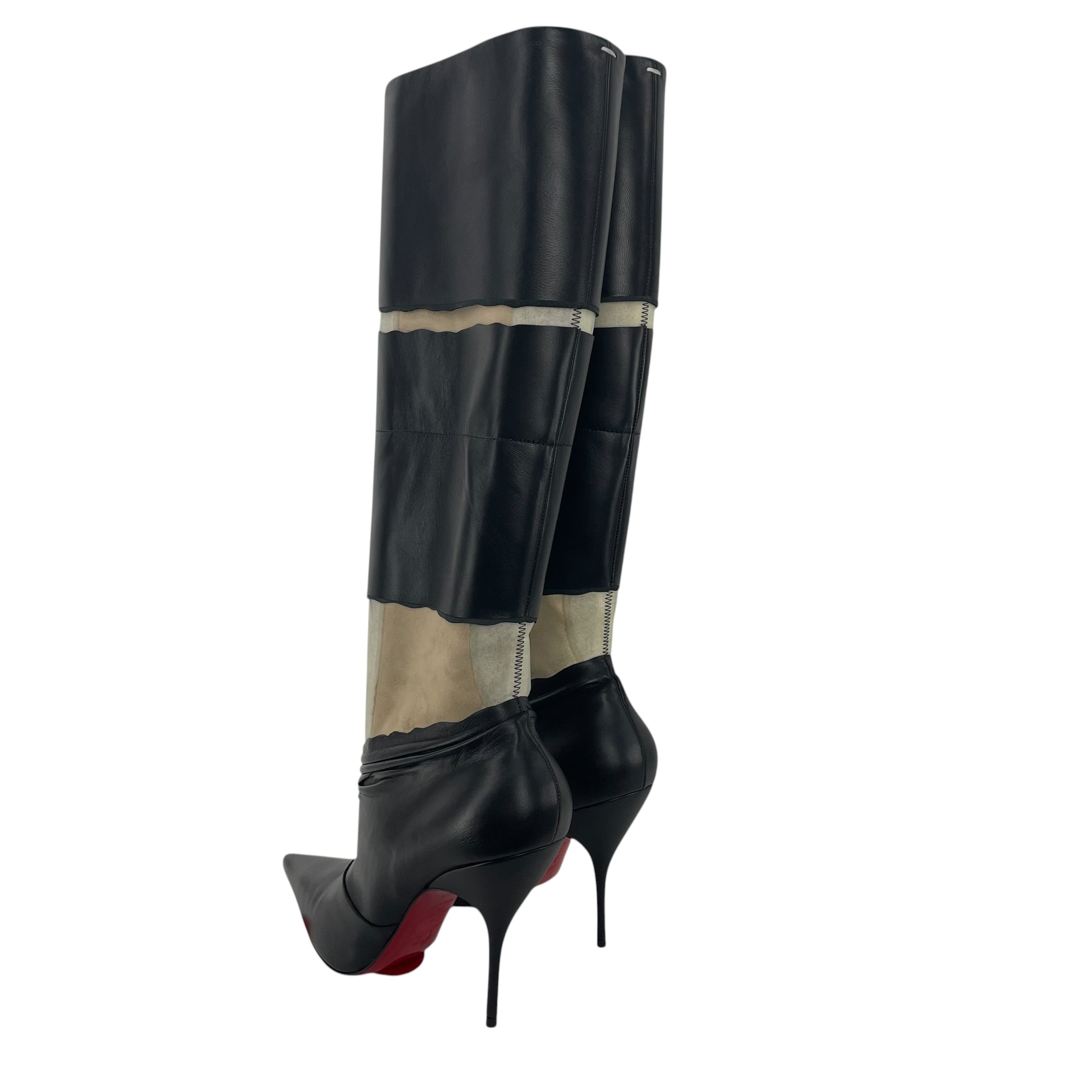 Christian Louboutin/Maison Margiela/Booties/EU 38.5/Leather/BLK/LAYERED DISTRESSED BNWT view 2