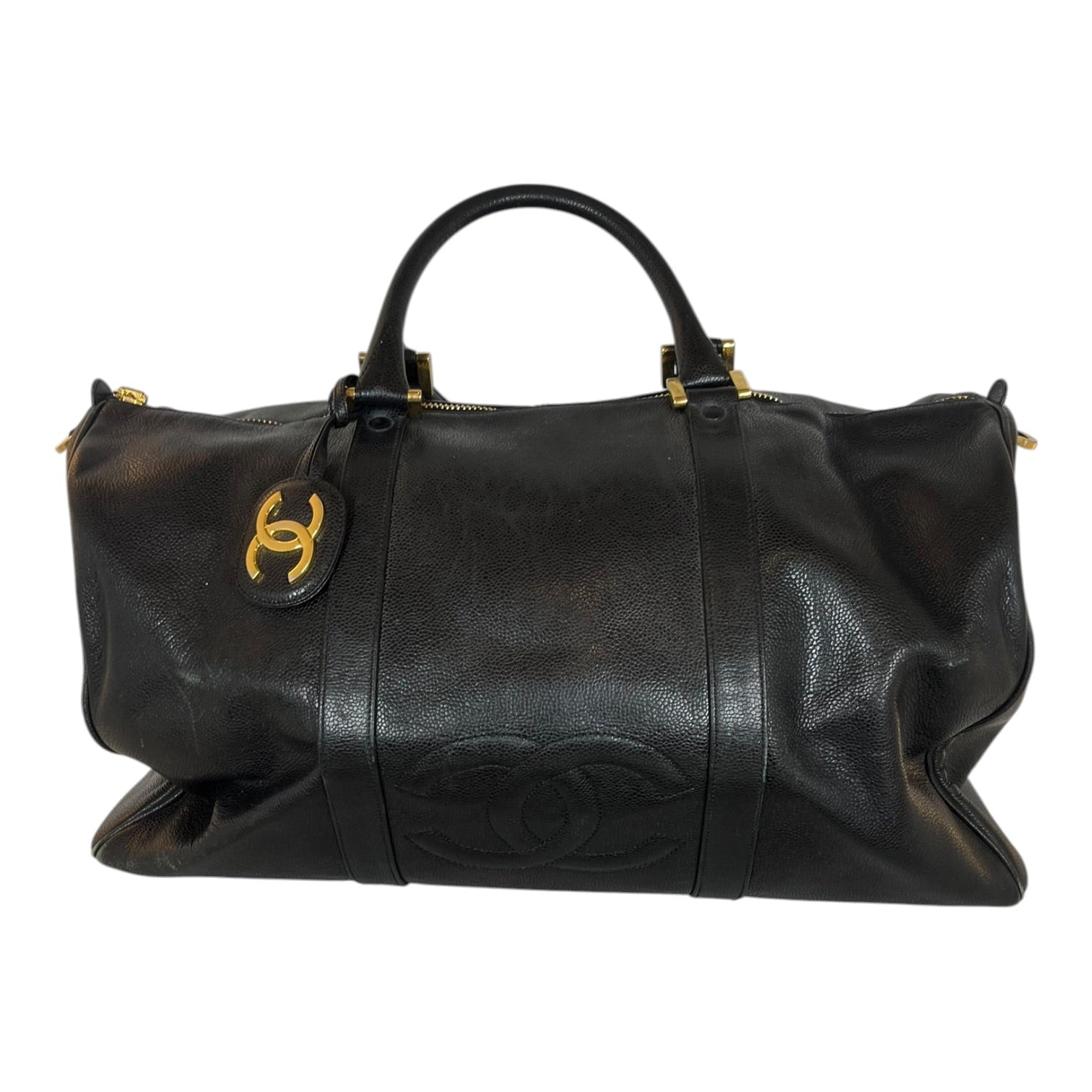 CHANEL/Boston Bag/Leather/BLK/Cavier Leather CC Duffle view 1