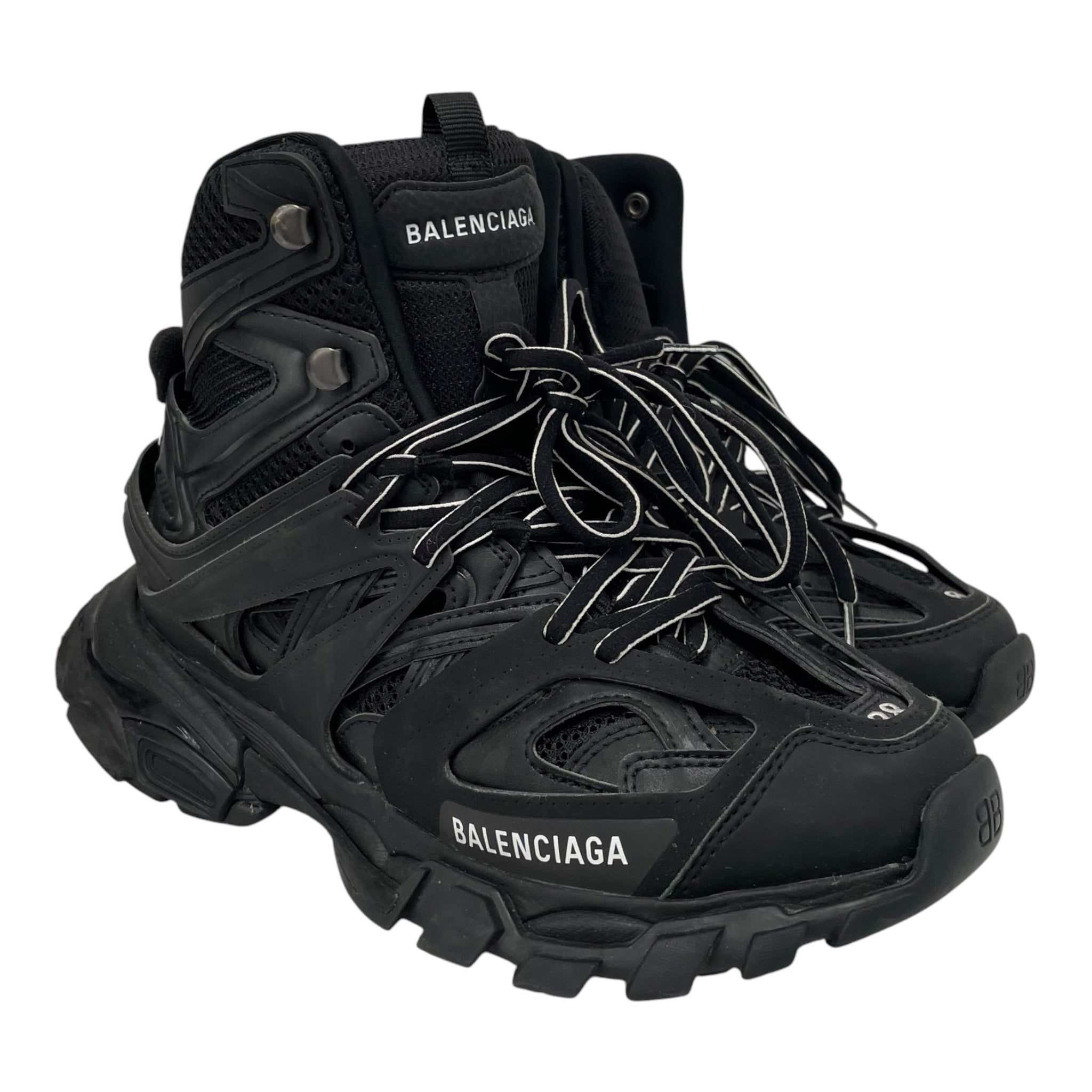 BALENCIAGA/Hi-Sneakers/US 8/Stripe/Leather/BLK/HIGHTOP view 1