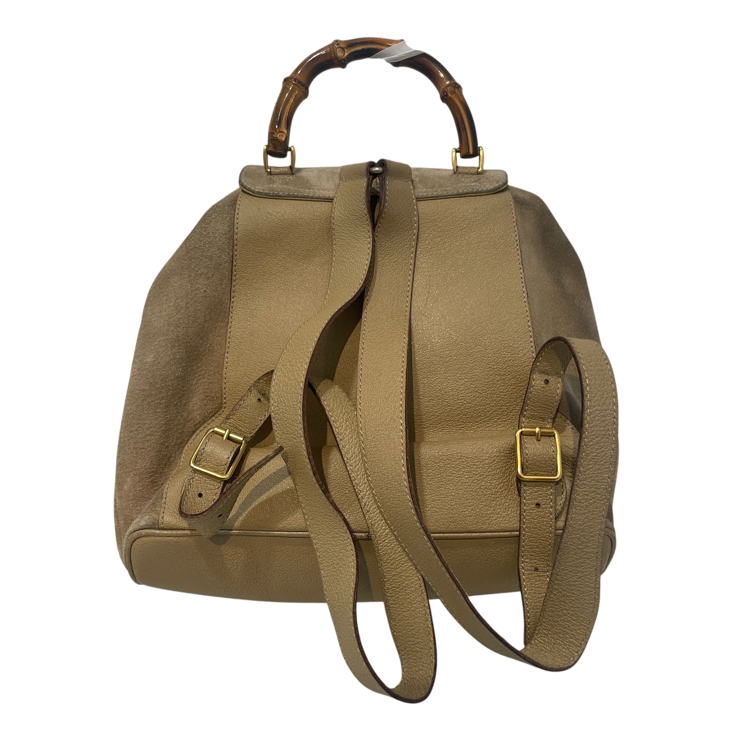 GUCCI/Backpack/Suede/BEG/Suede Bamboo Drawstring Toggle view 2