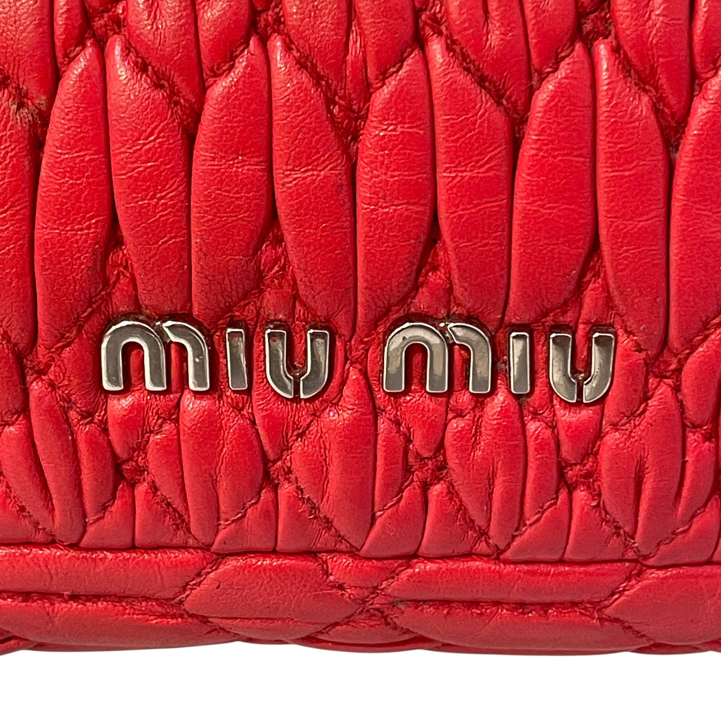 MIU MIU/Hand Bag/Leather/RED/Crystal Cloque view 5