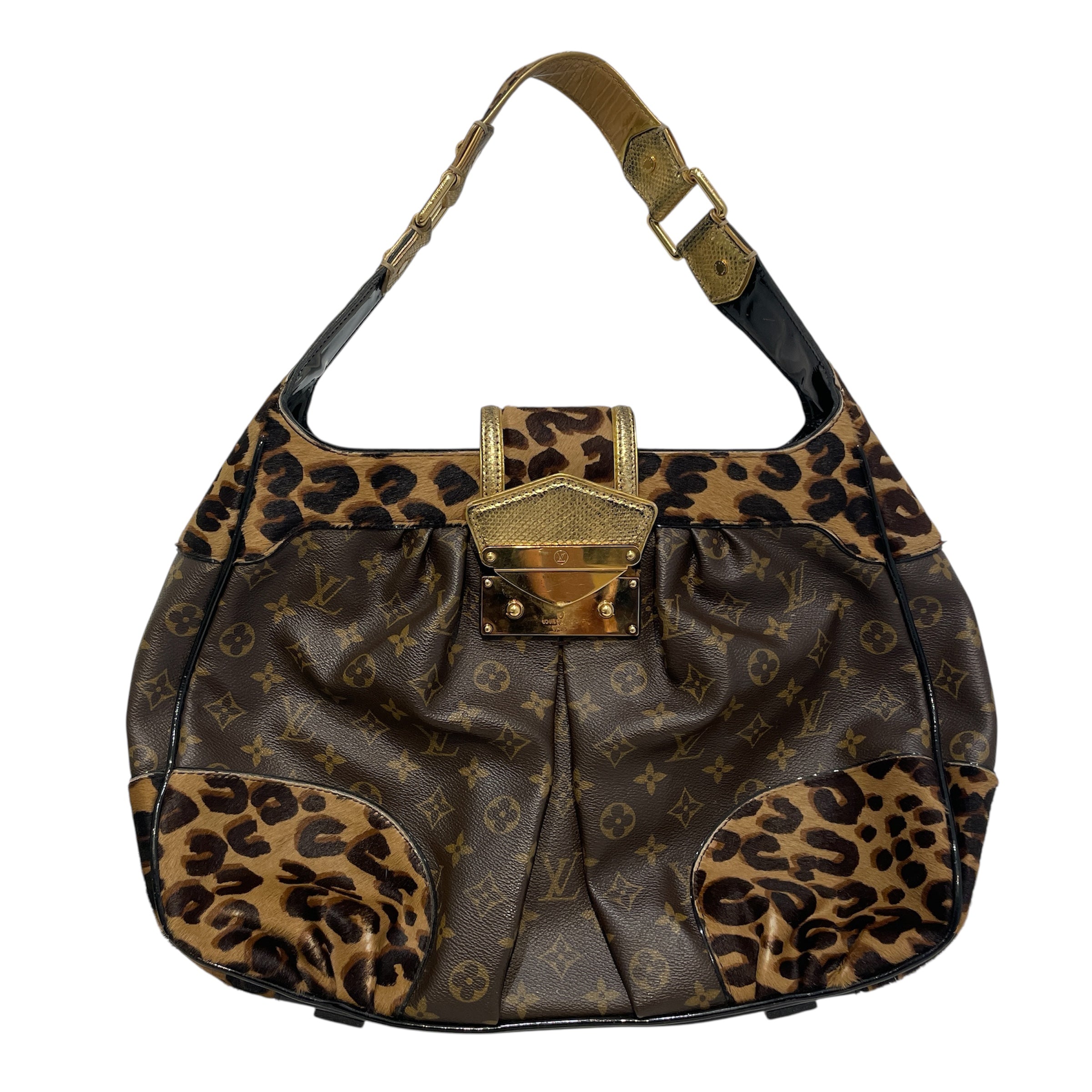 LOUIS VUITTON/Hand Bag/Monogram/Leather/BRW/Monogram Leopard Polly view 1