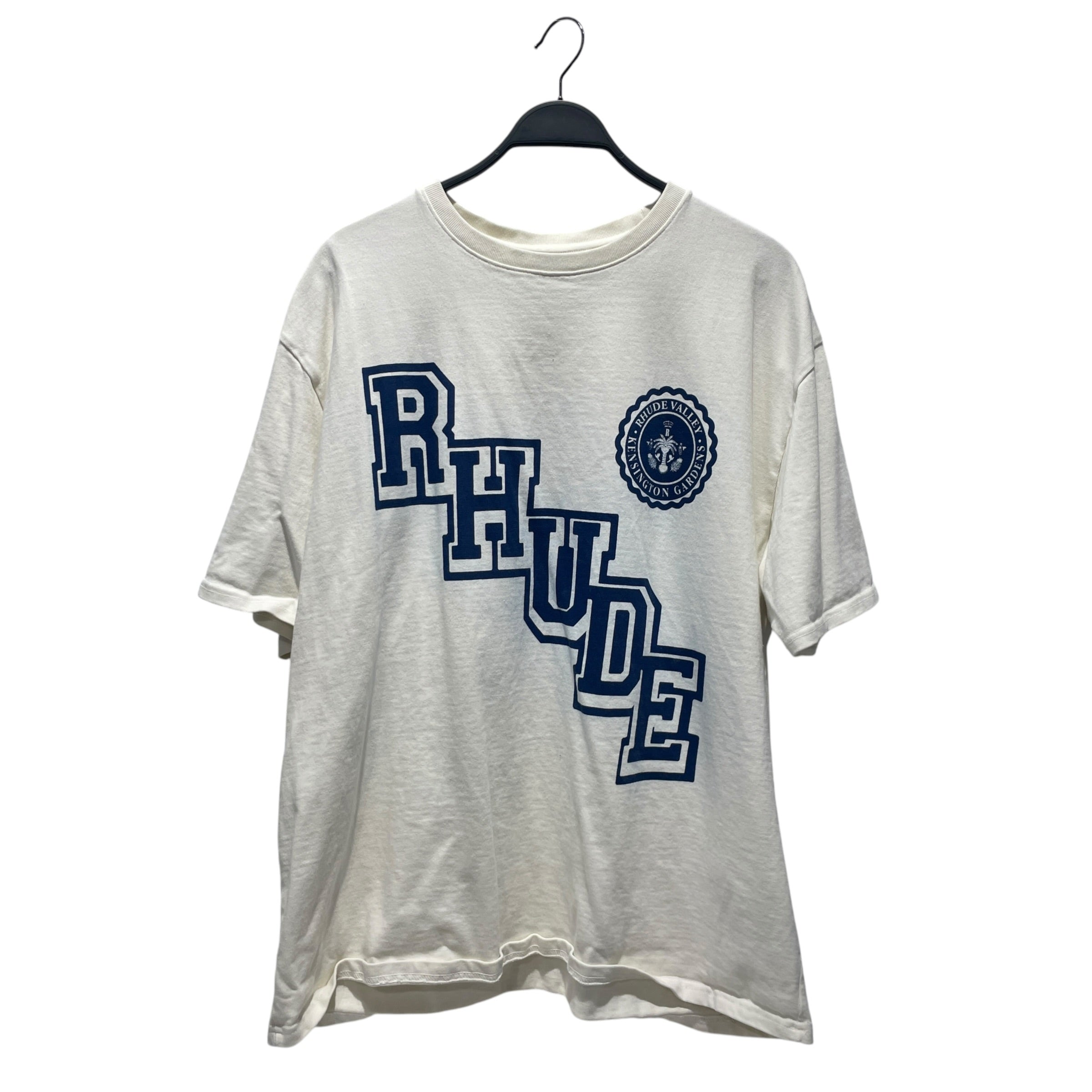 RHUDE/T-Shirt/XL/Cotton/WHT/COLLEGIATE CREST view 1