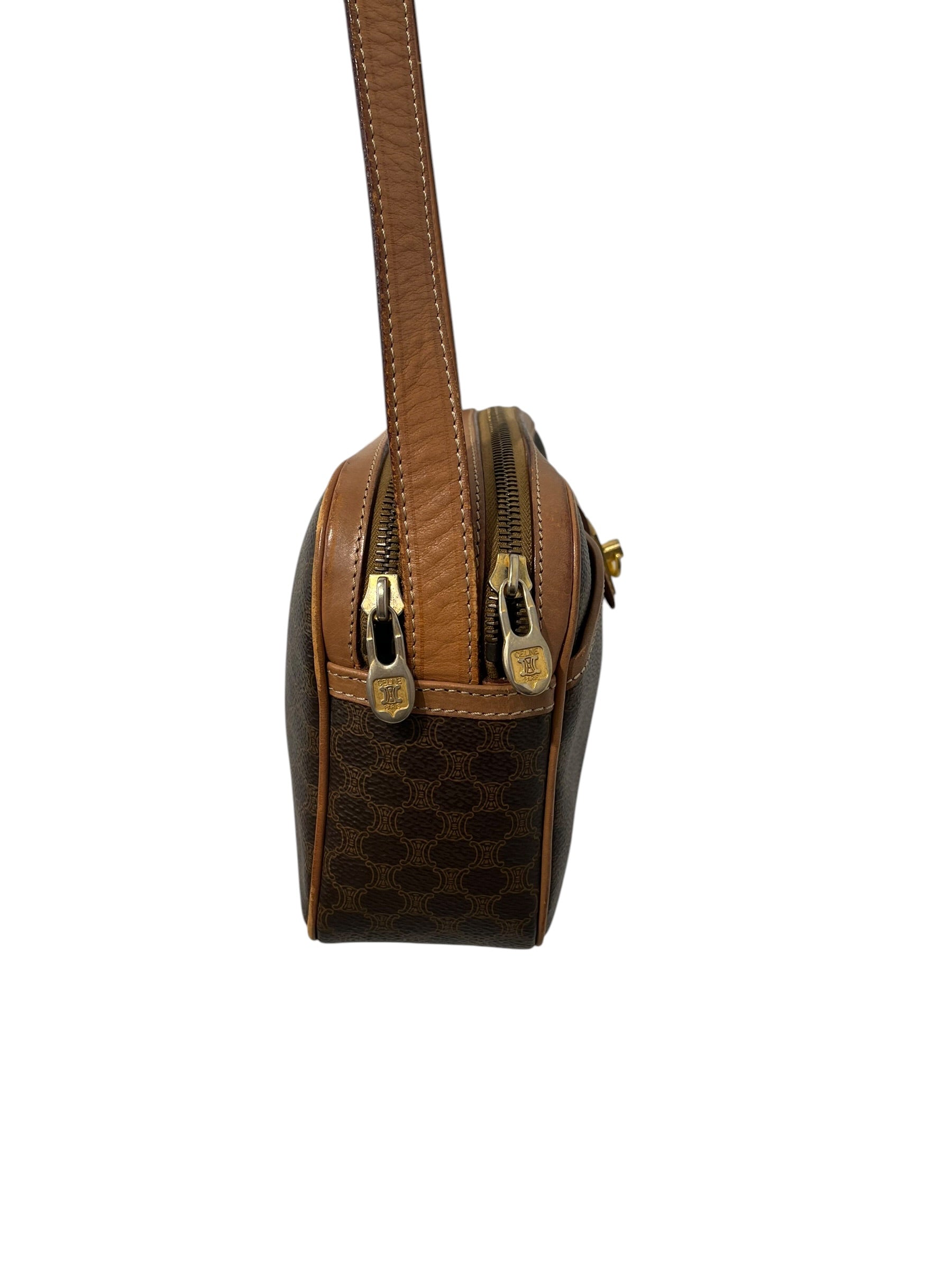 CELINE/Cross Body Bag/Brown/Leather/ view 3