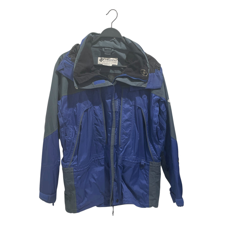 Columbia/Windbreaker/M/Polyester/BLU/HOODED GERY PANEL JACKET