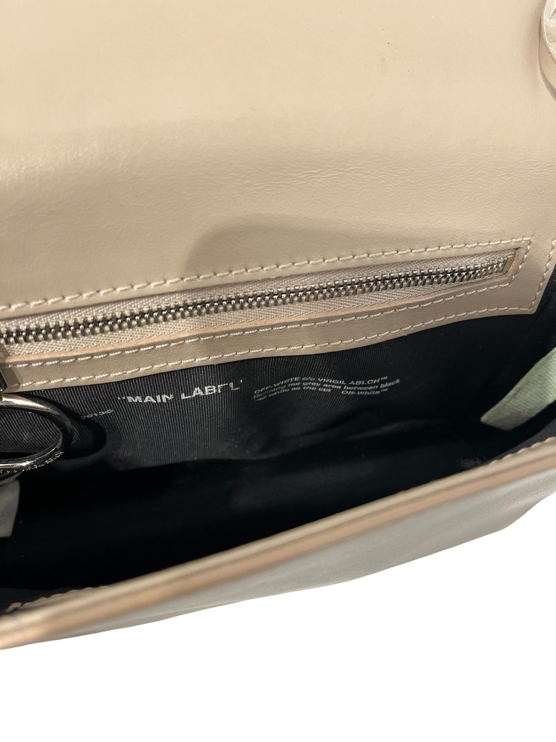 OFF-WHITE/Cross Body Bag/Stripe/Leather/GRY/stone grey clip bag w bolts view 5