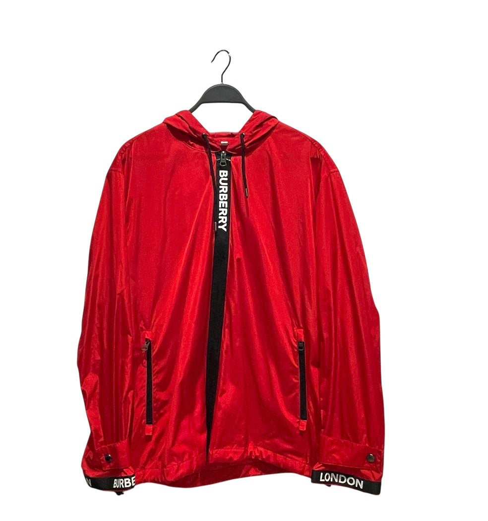 BURBERRY LONDON/Windbreaker/XL/Nylon/RED/Red Tape Logo Econyl Jacket view 1