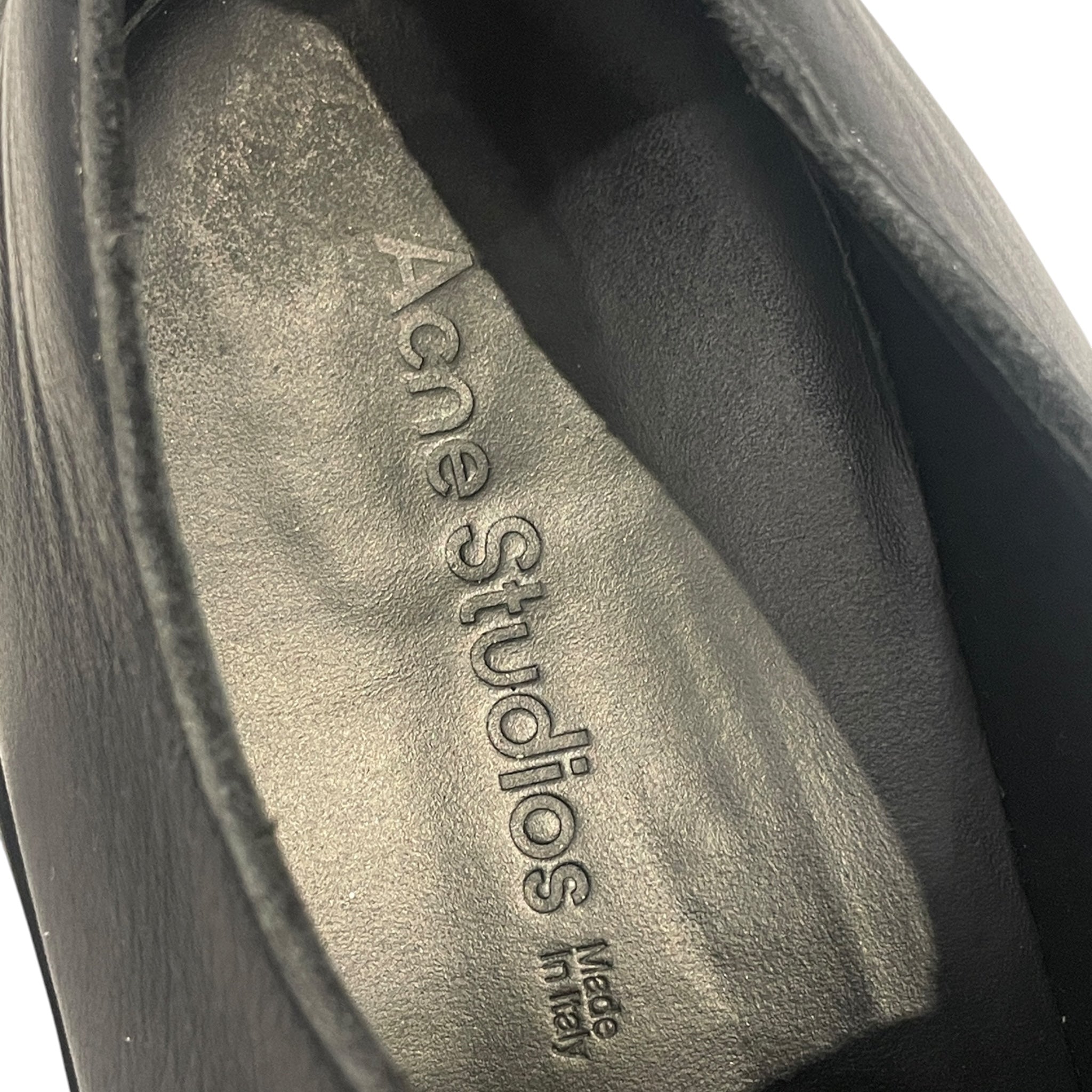 Acne Studios/Low-Sneakers/US 12/Leather/BLK/derby view 3