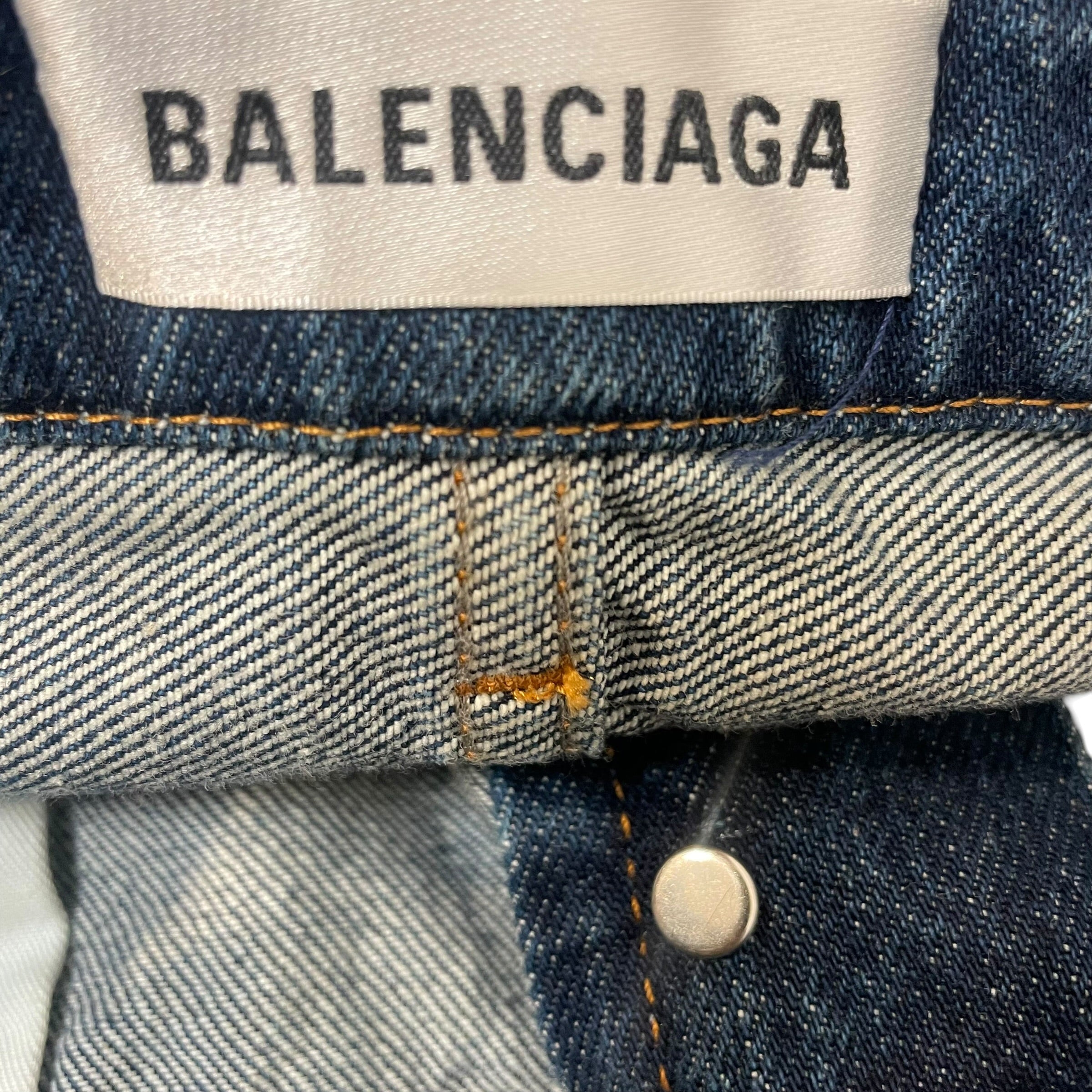 BALENCIAGA/Skirt/38/Denim/BLU/button fly square back pocket view 5