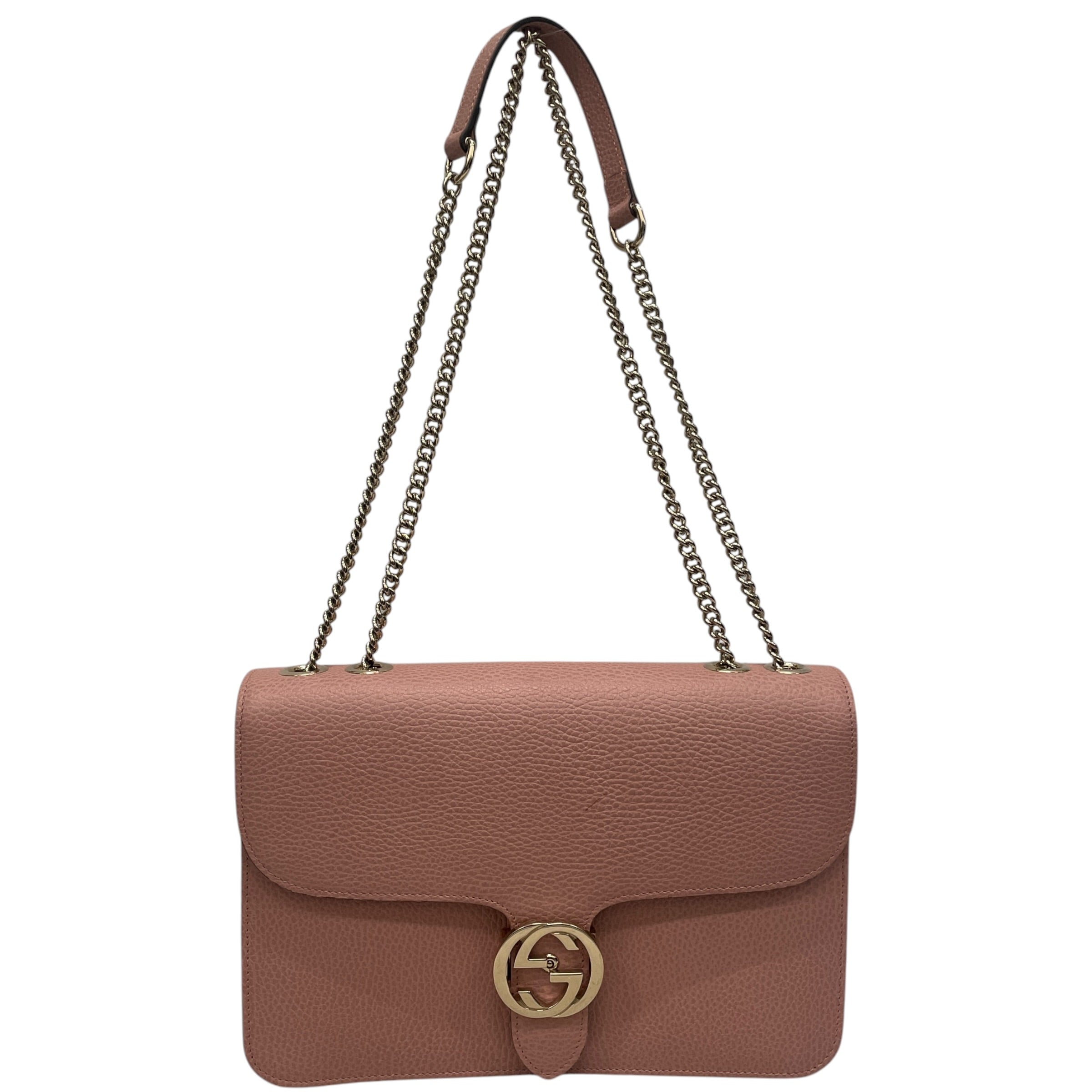 GUCCI/Cross Body Bag/Leather/PNK/INTERLOCKING GG MEDIUM view 1