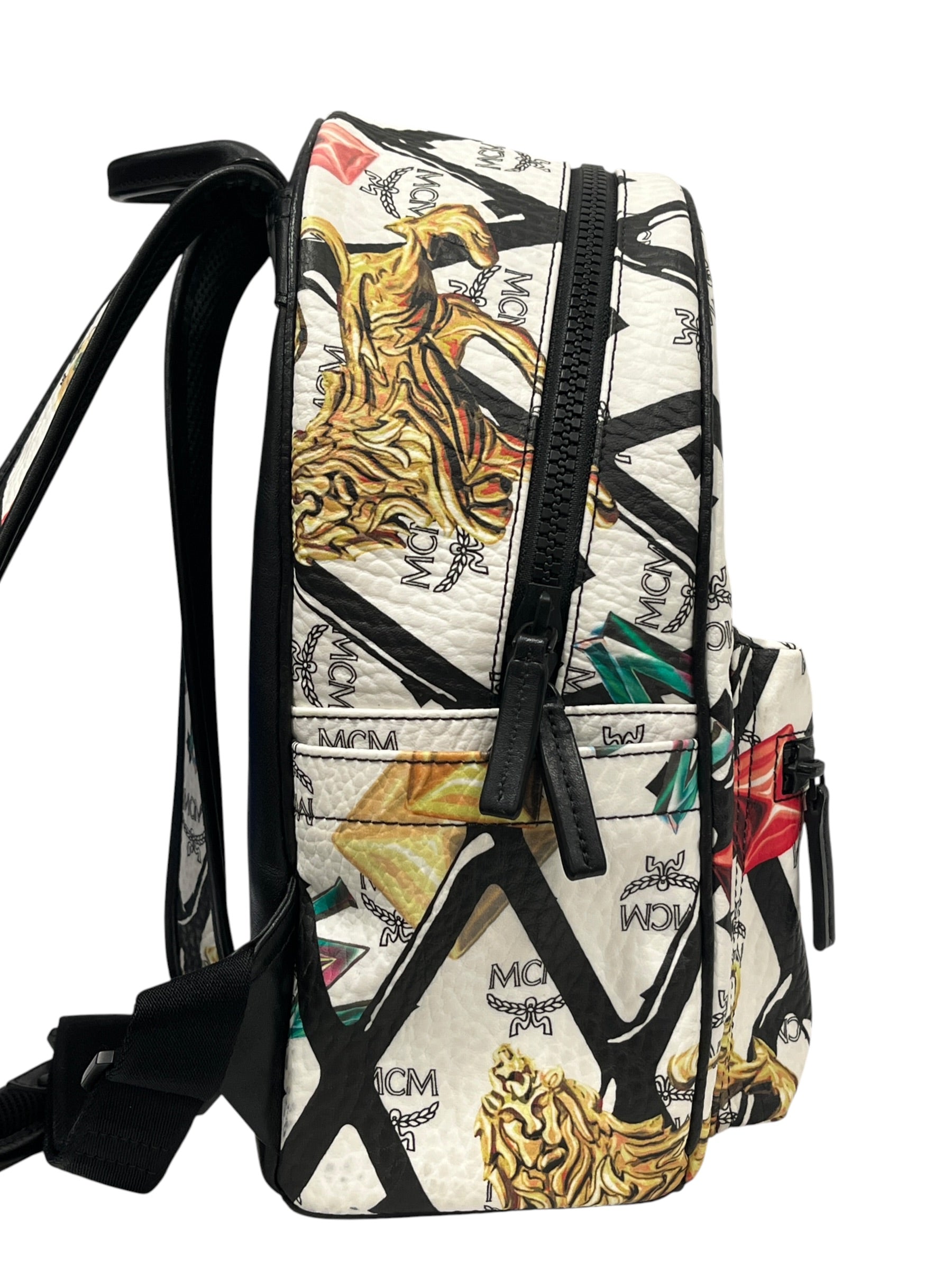 MCM/Backpack/All Over Print/Leather/WHT/ view 6