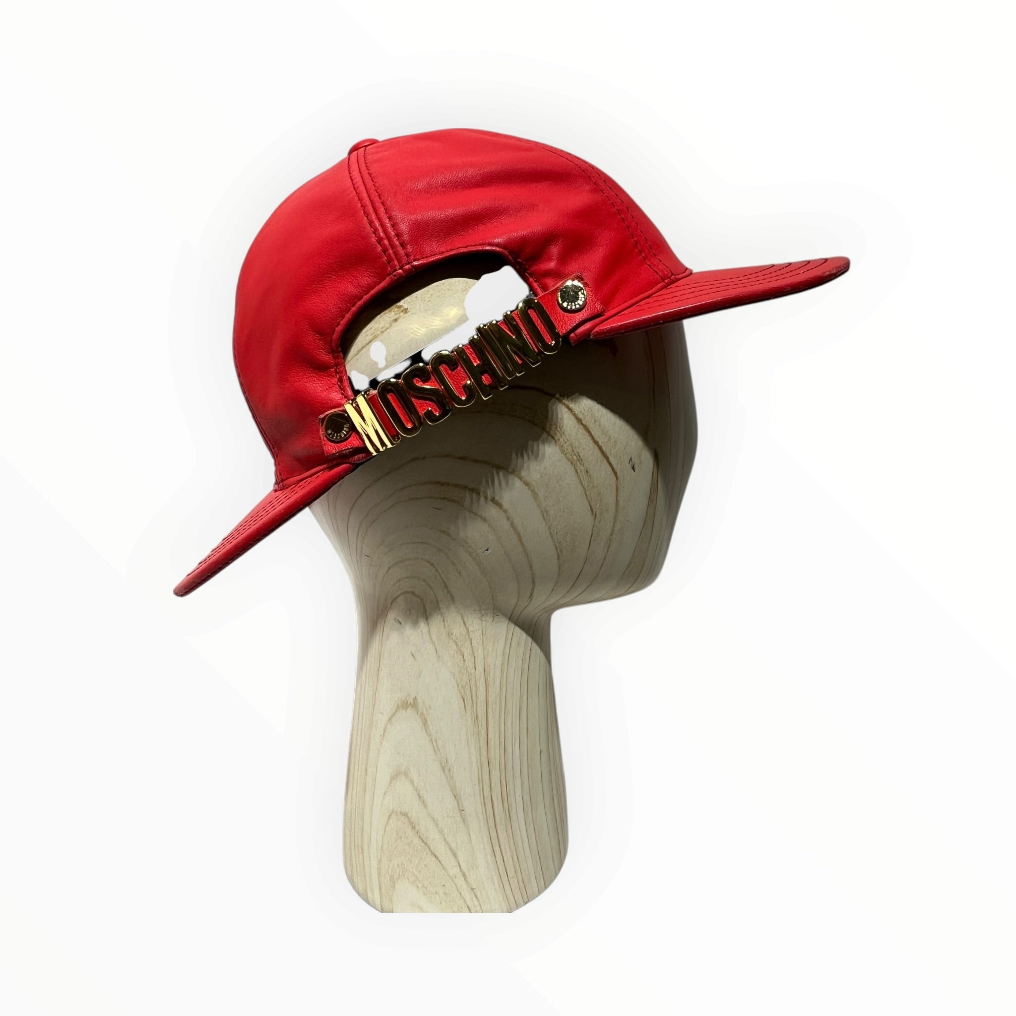 MOSCHINO/Trucker Cap/Leather/RED/Moschino Double Brim Hat view 2