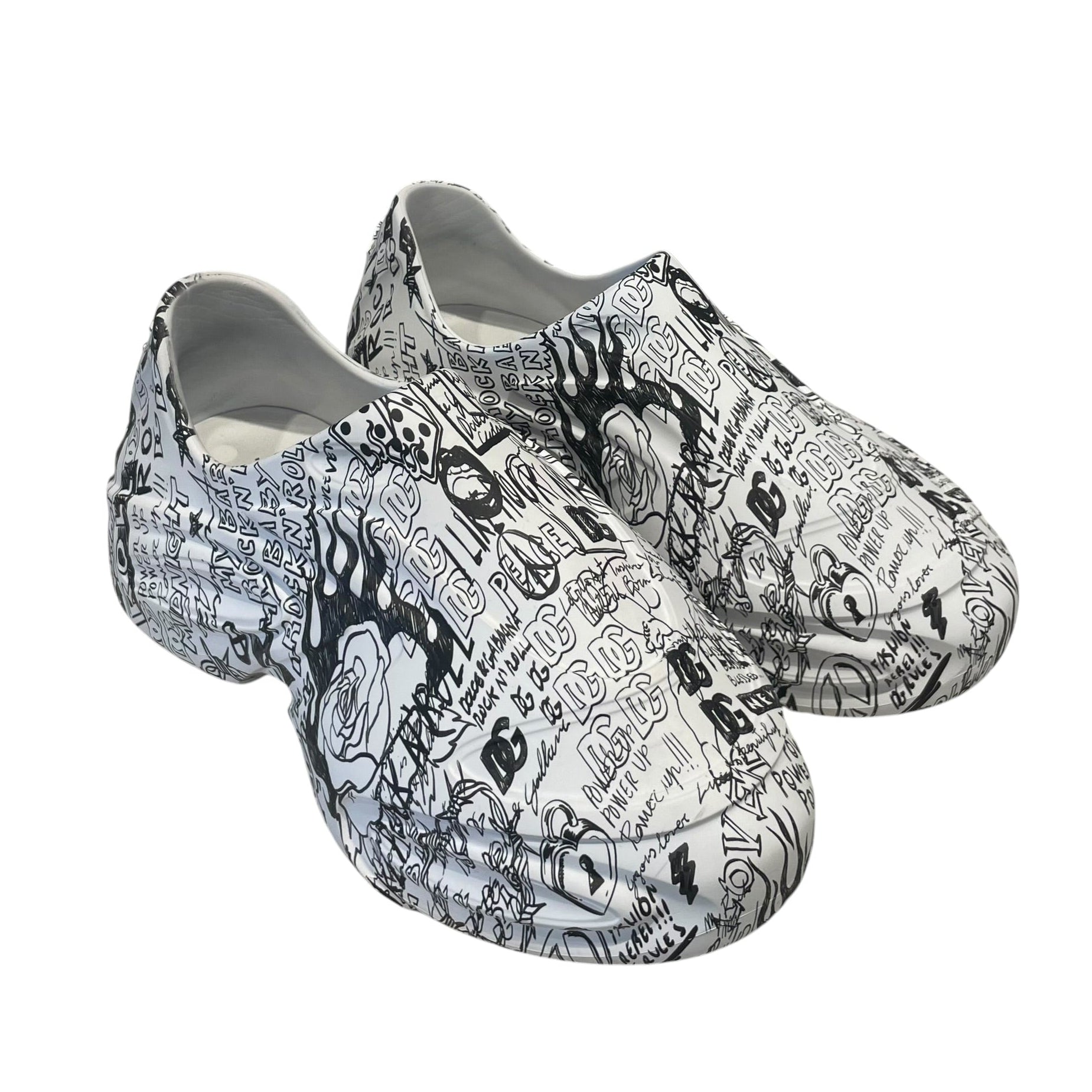 DOLCE&GABBANA/Low-Sneakers/EU 42/Graphic/Cotton/WHT/D&G Graffiti Sneakers view 1