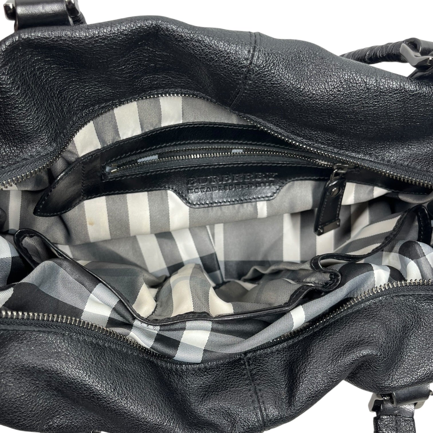 BURBERRY/Hand Bag/Leather/BLK/Hobo Shoulder Bag view 5