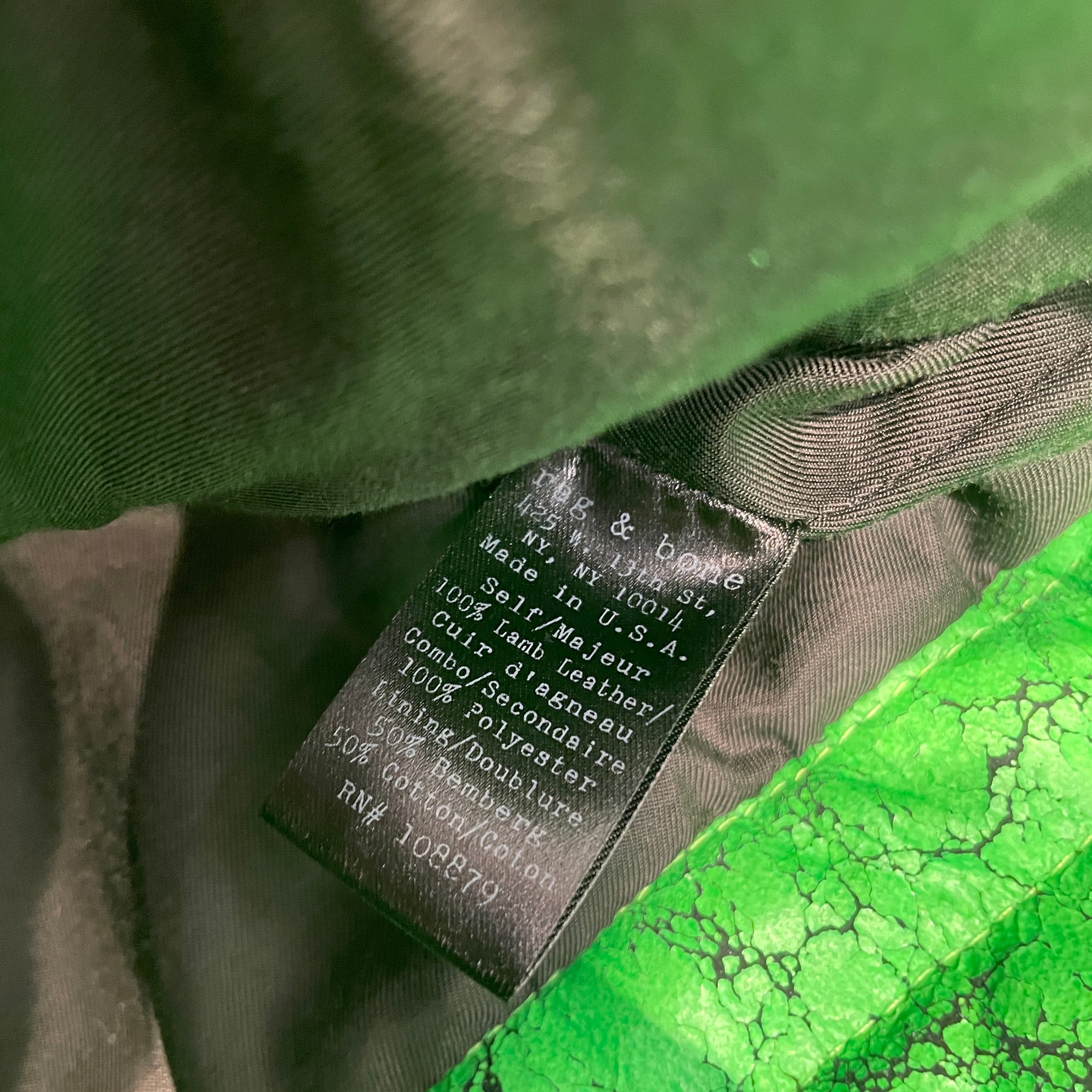 rag & bone/Leather Jkt/XS/All Over Print/Leather/GRN/CRACKED PAINT LEATHER JACKET view 4