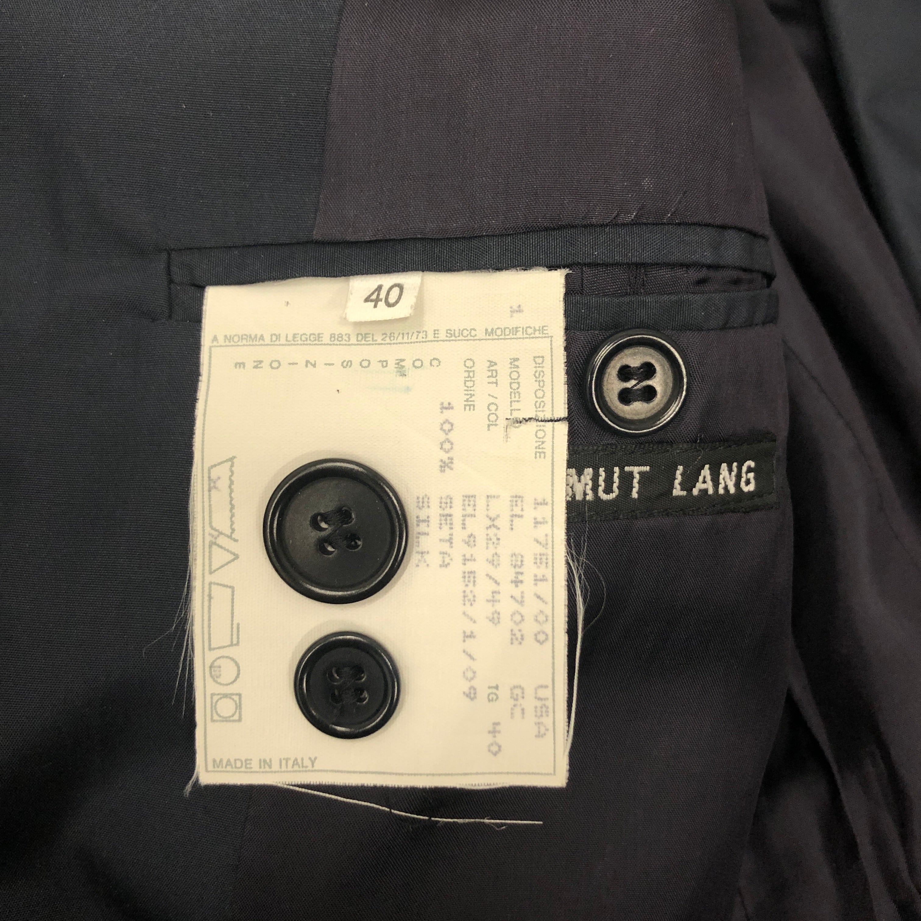 Helmut Lang/Jacket/40/Silk/NVY/ view 4