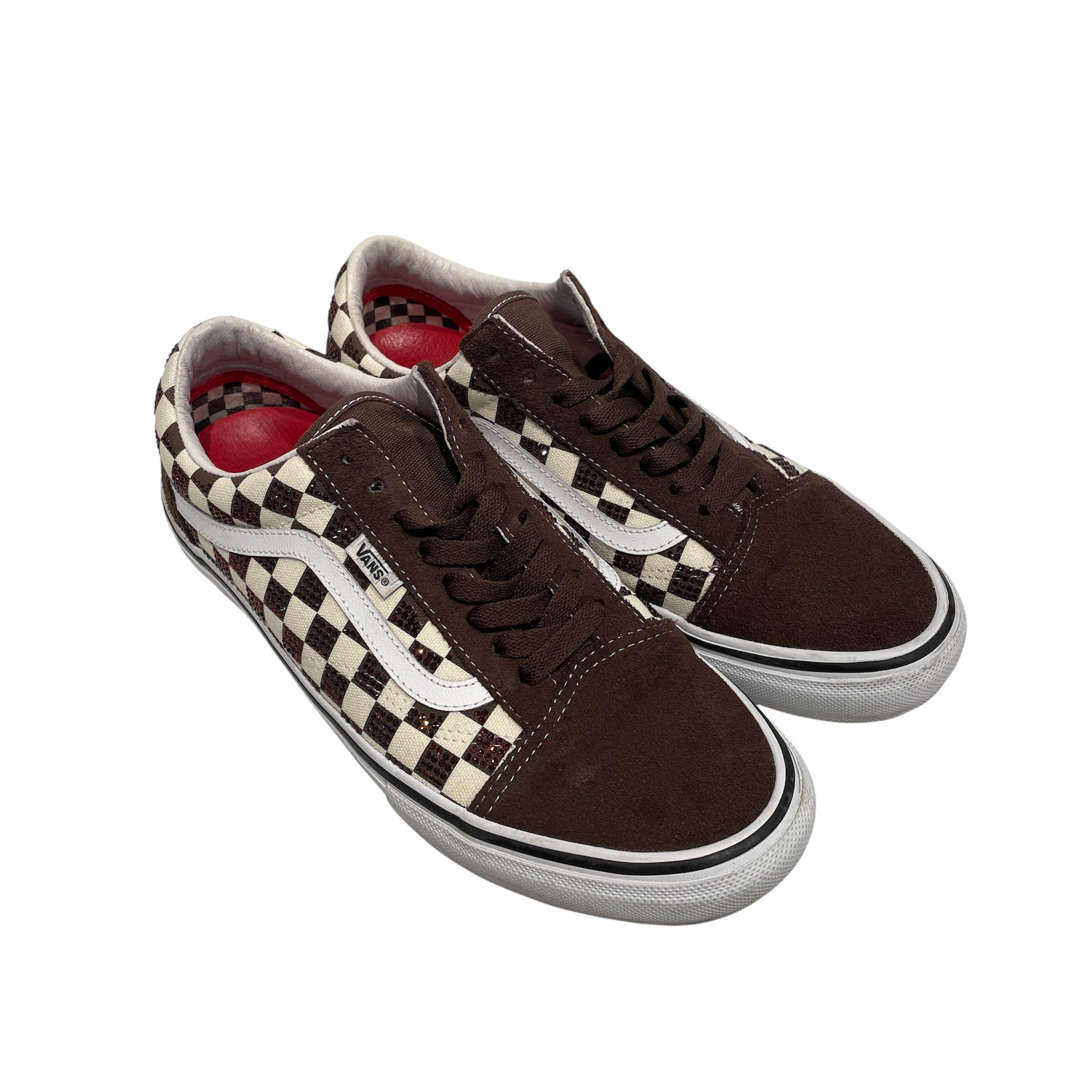 VANS/Supreme/Swarovski/Low-Sneakers/US 10/Hombre Check/Cotton/BRW/SKATE OLD SKOOL view 1